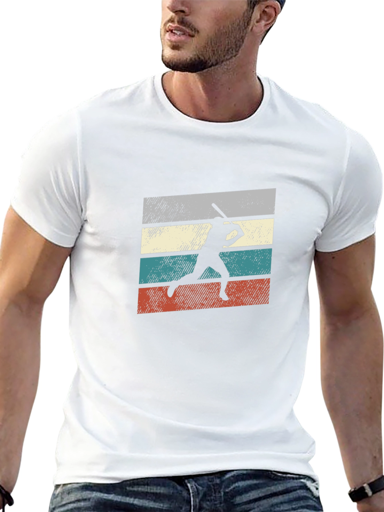Retro Baseball Silhouette Graphic T-Shirt