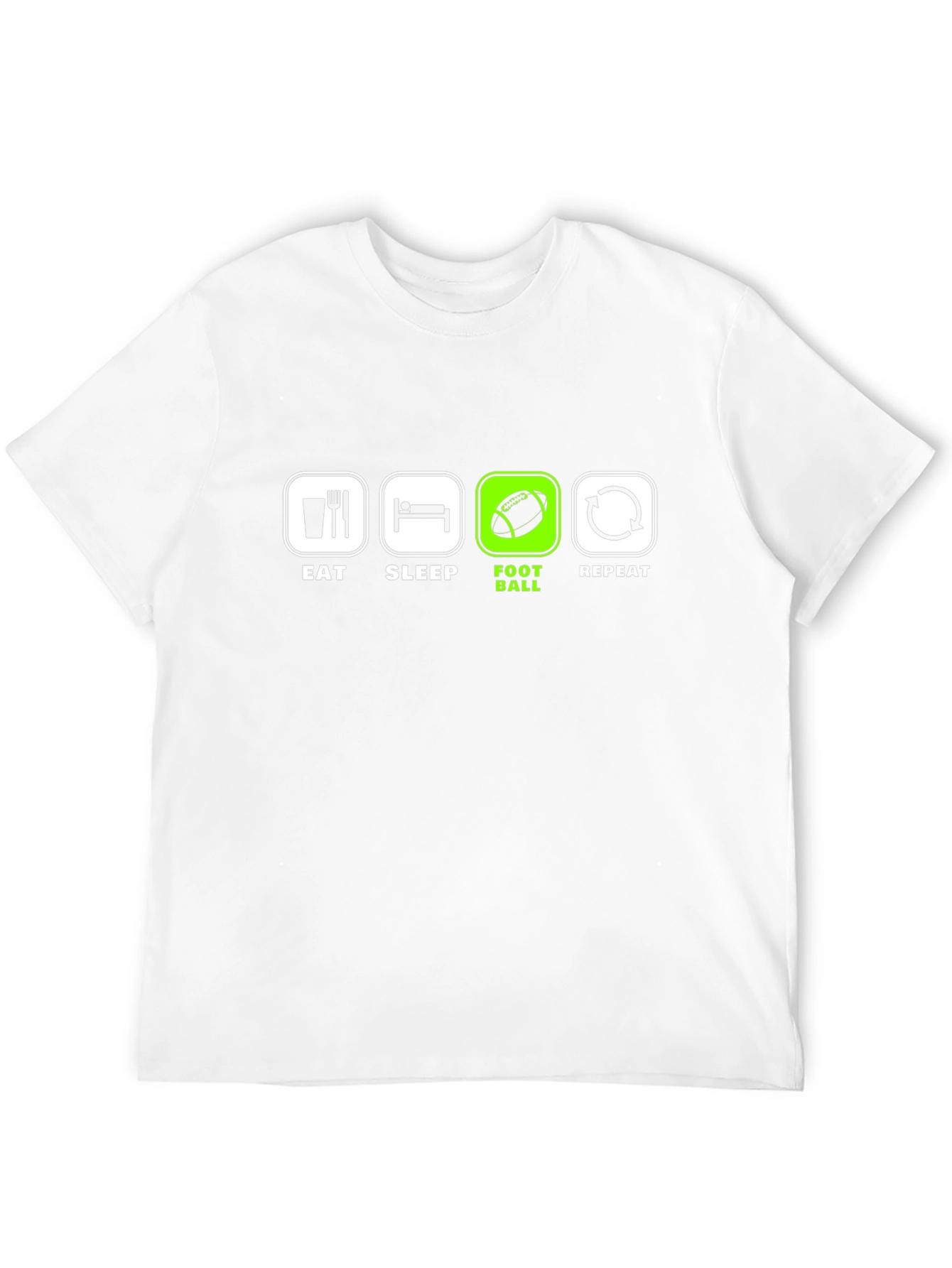 Eat Sleep Football Repeat Black T-Shirt
