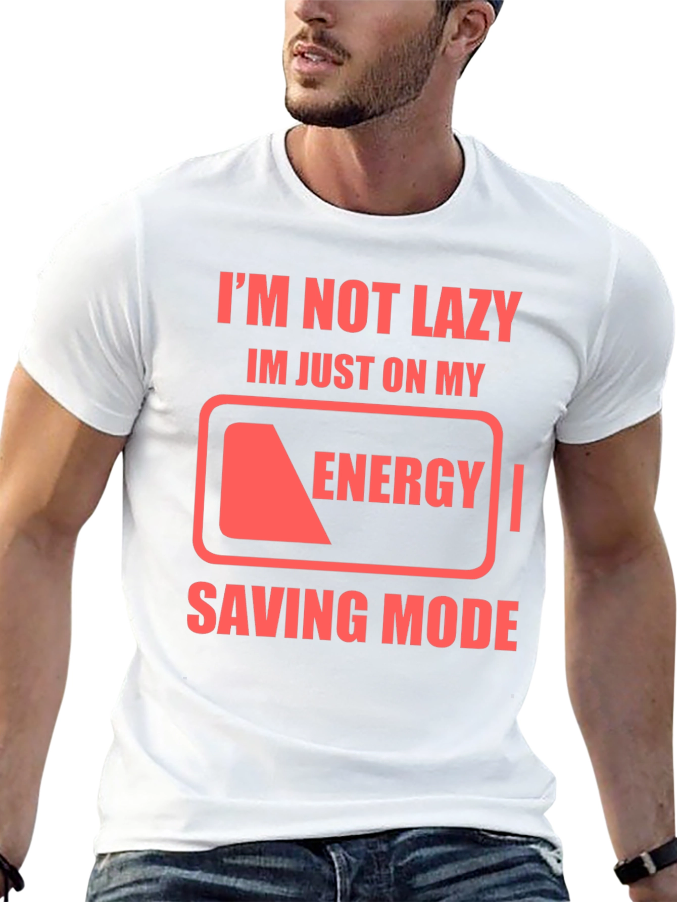 Im Not Lazy Energy Saving Mode Black T-Shirt