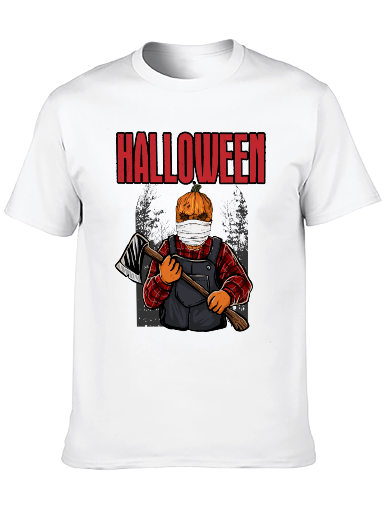 Halloween Pumpkin Head Lumberjack T-Shirt