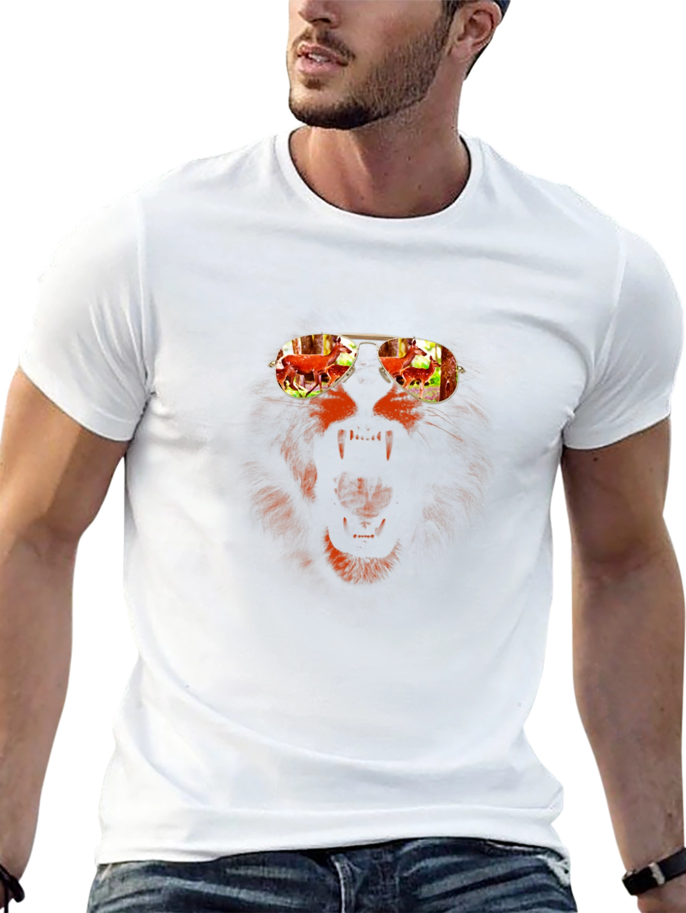 Lion Sunglasses Graphic Tee