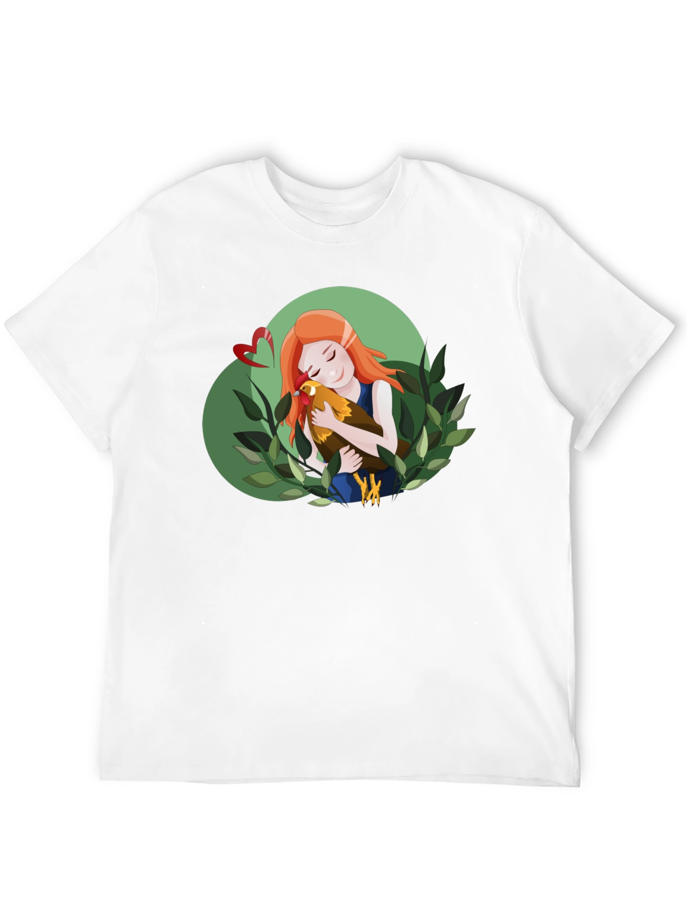 Girl Hugging Chicken T-Shirt - Cute Graphic Tee