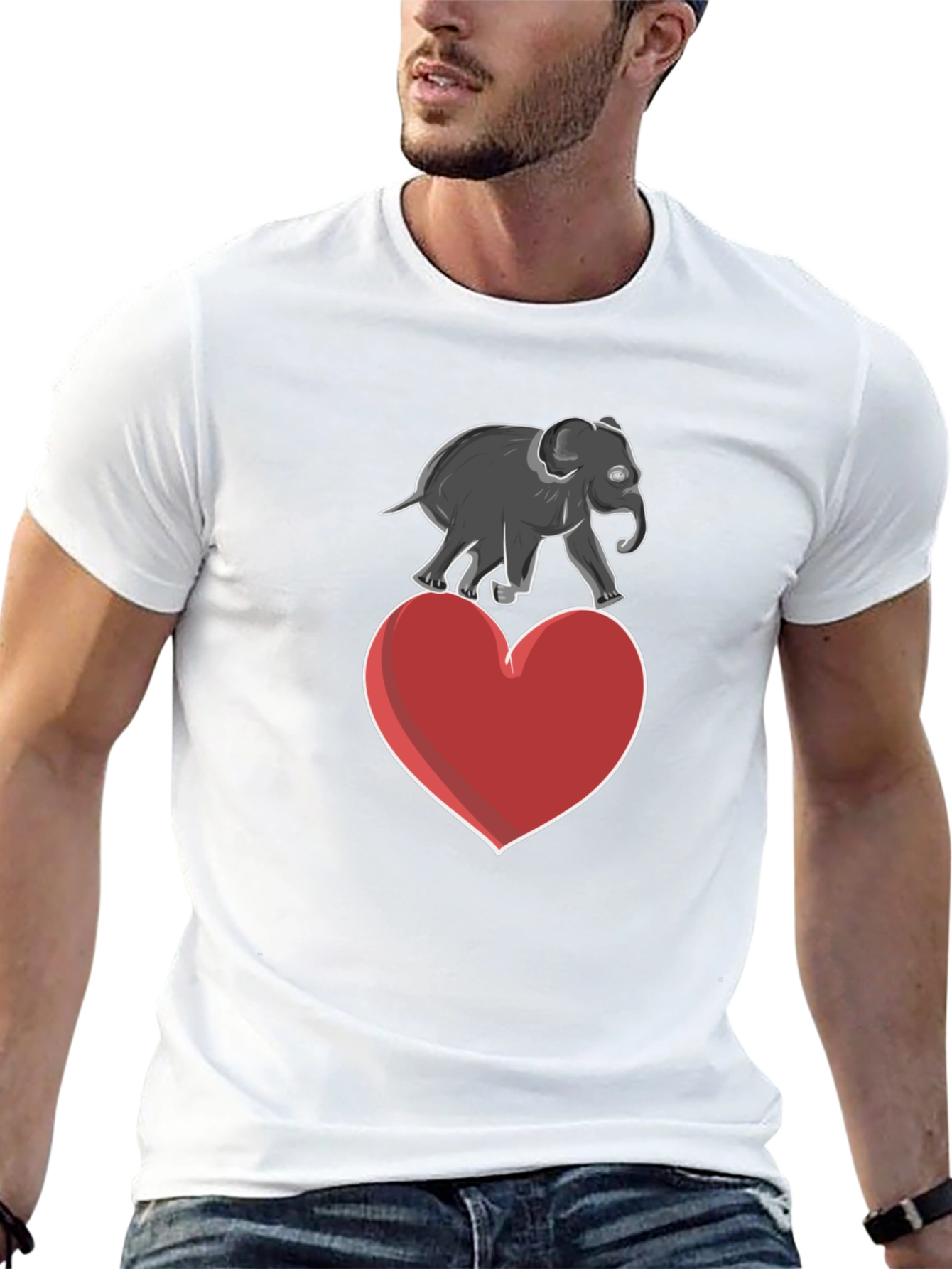 Elephant on Heart Graphic Tee
