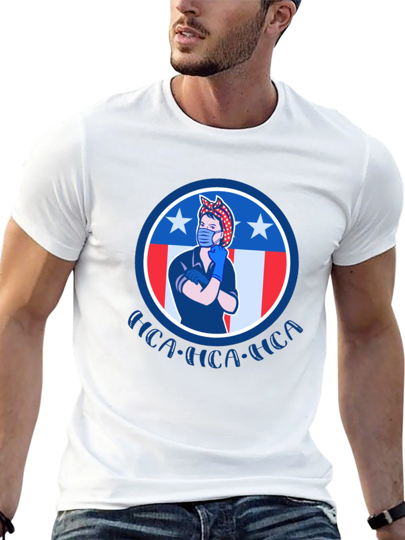 Rosie the Riveter Patriotic Graphic T-Shirt