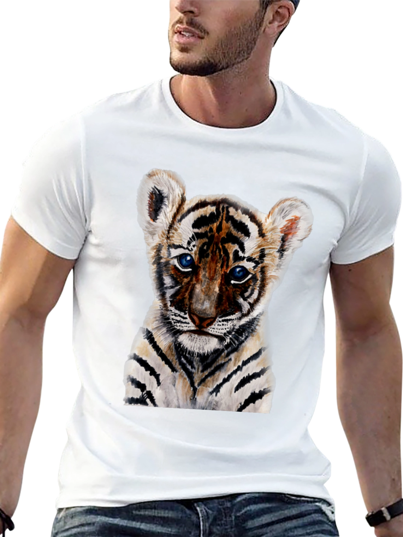 Cute Tiger Cub Graphic T-Shirt