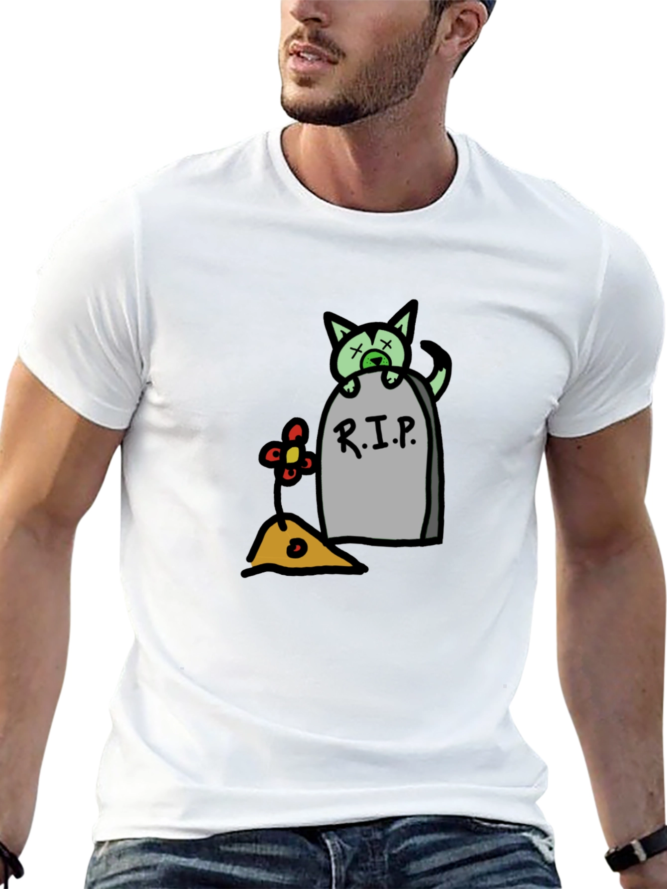 RIP Cat Tombstone T-Shirt