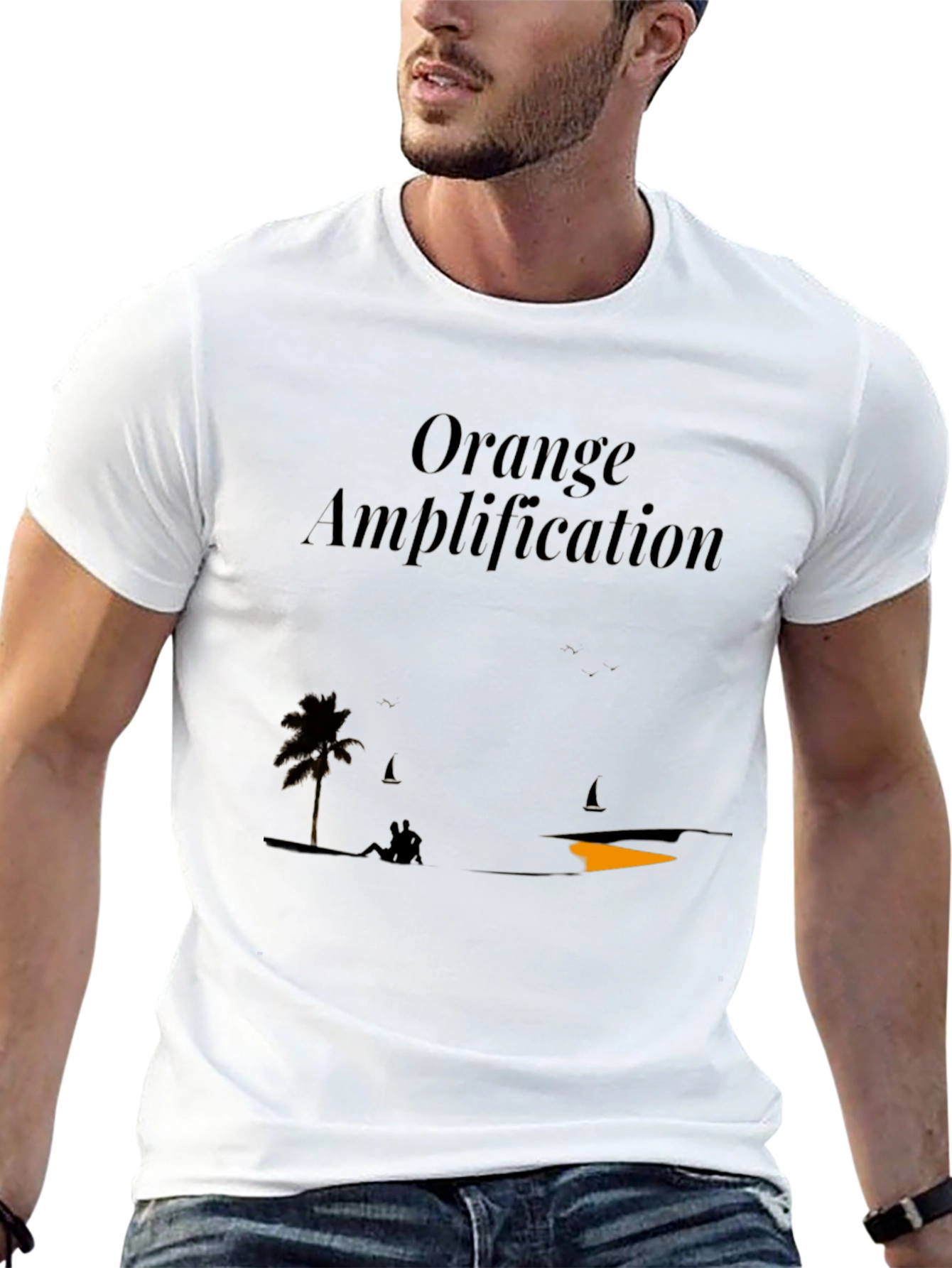 Orange Amplification Black Graphic T-Shirt