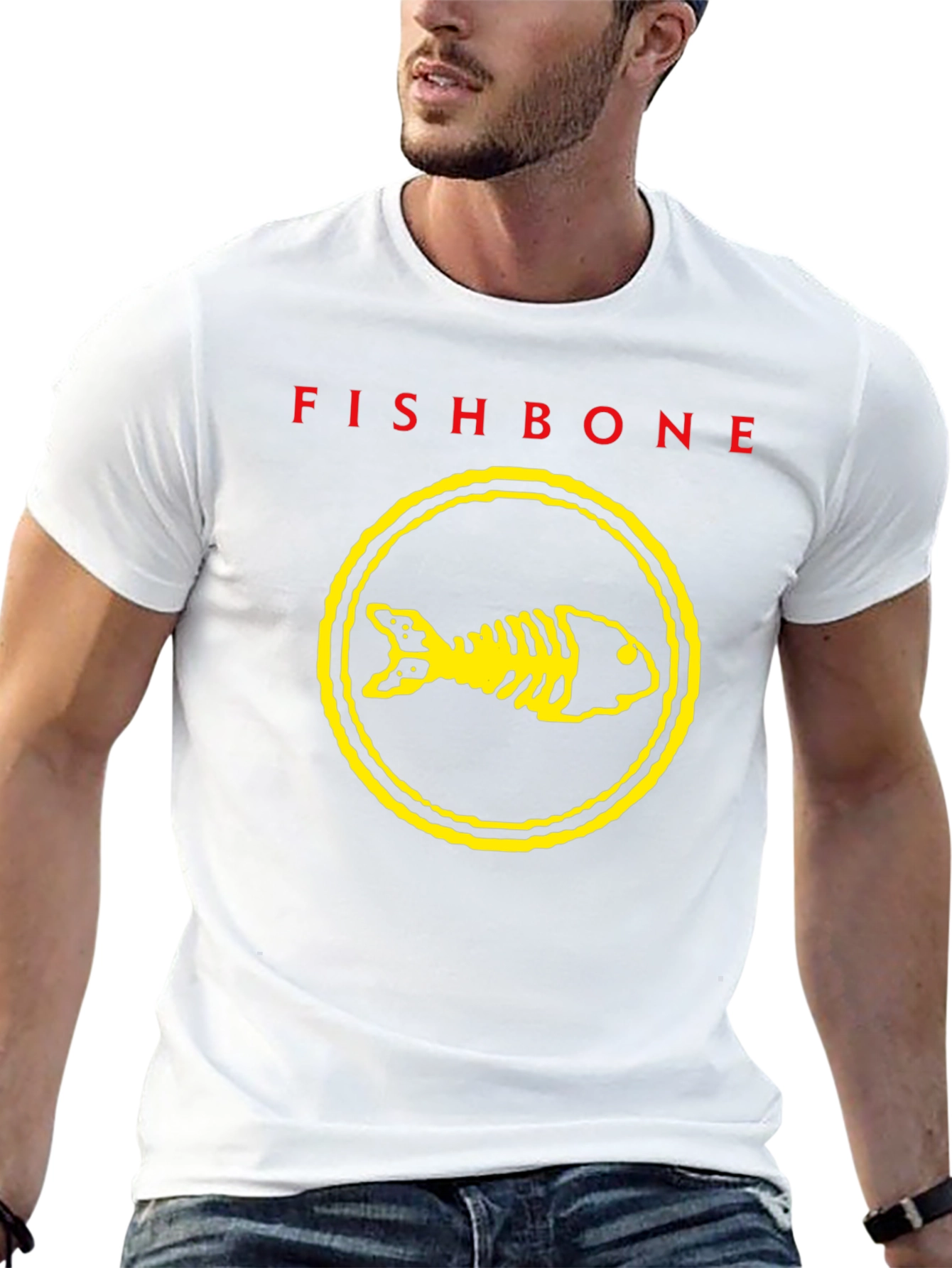 Fishbone Band T-Shirt - Black Graphic Print