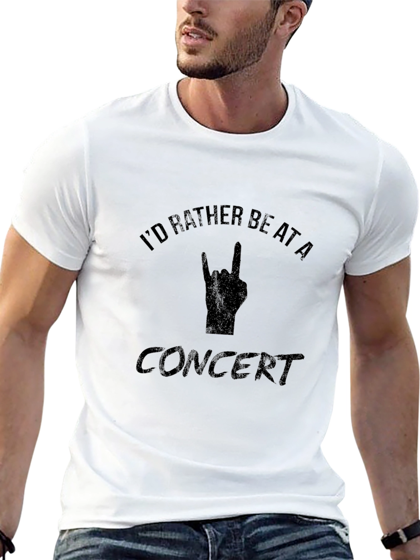 Id Rather Be At A Concert Black T-Shirt
