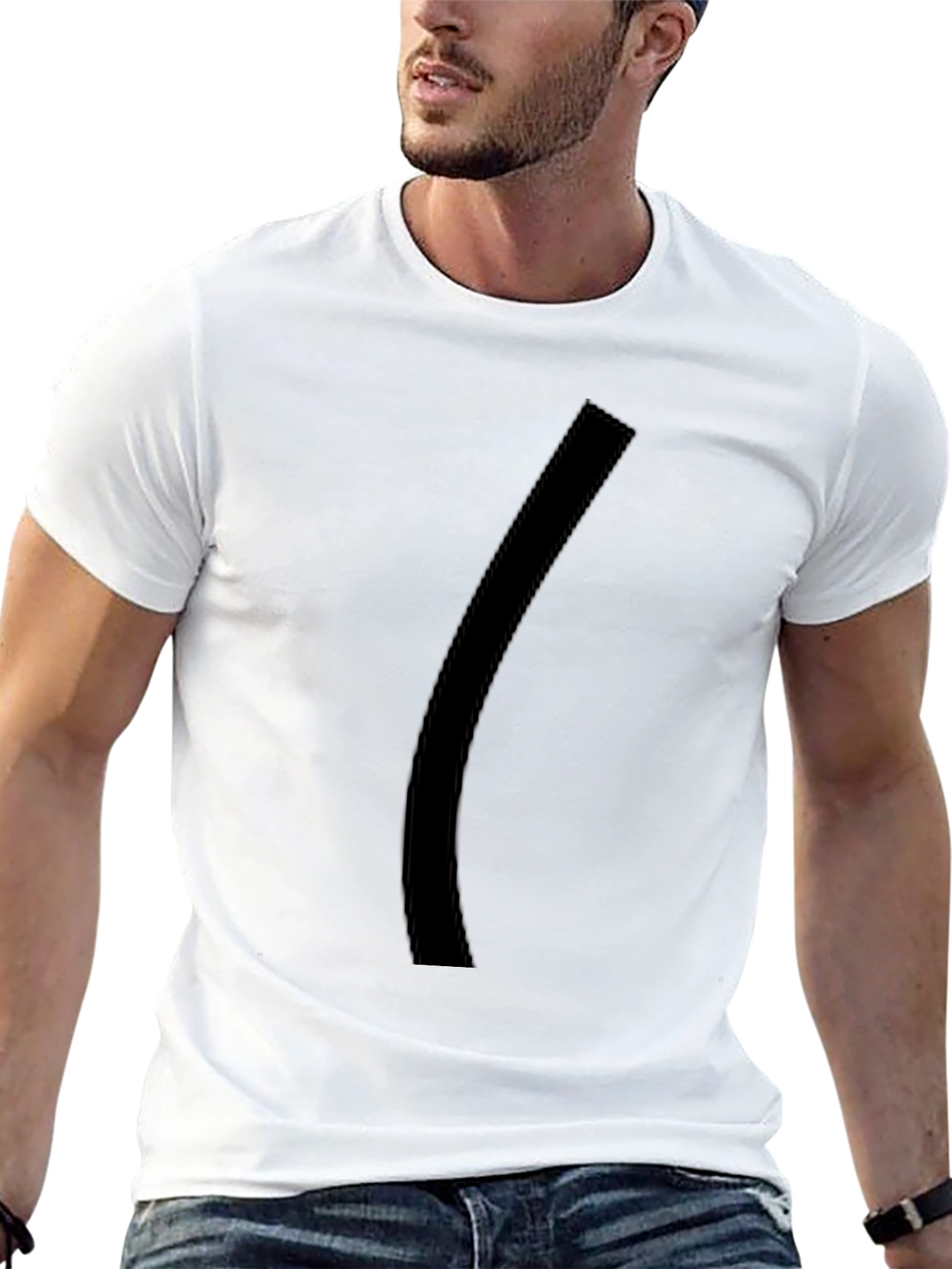Mens Black Graphic Tee - Minimalist Style