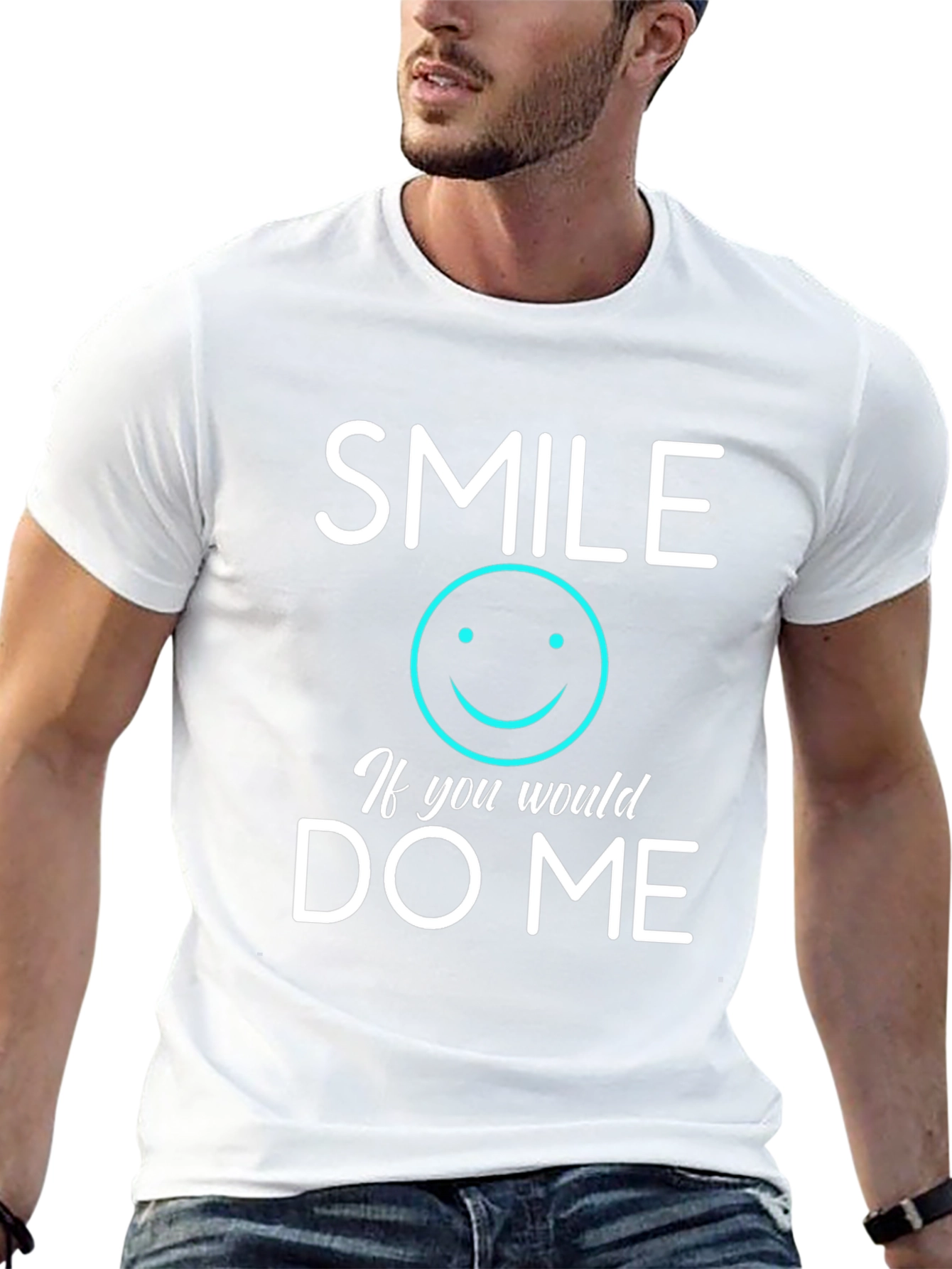 Smile If You Would Do Me Black Graphic Tee