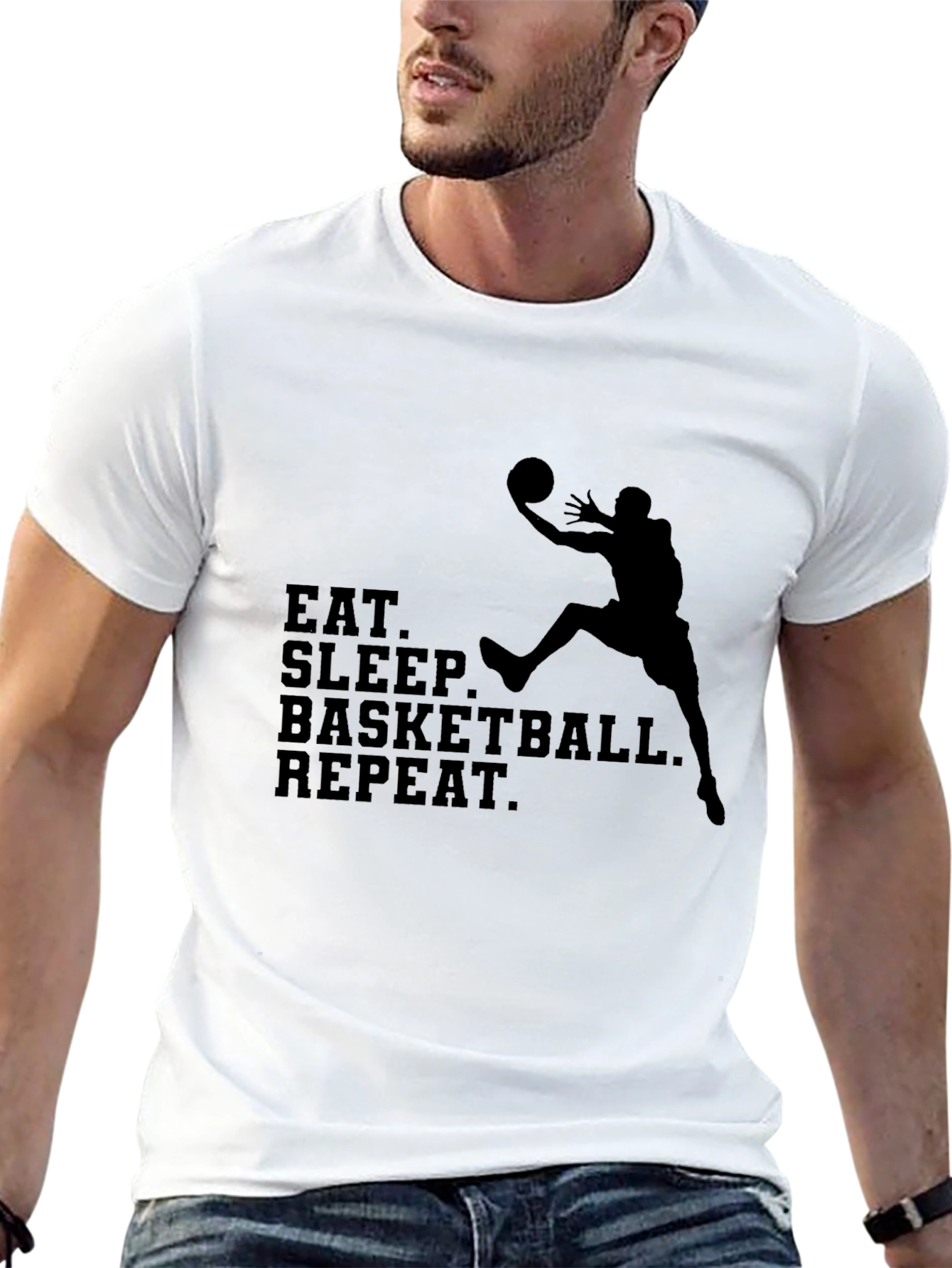 Eat Sleep Basketball Repeat Black T-Shirt