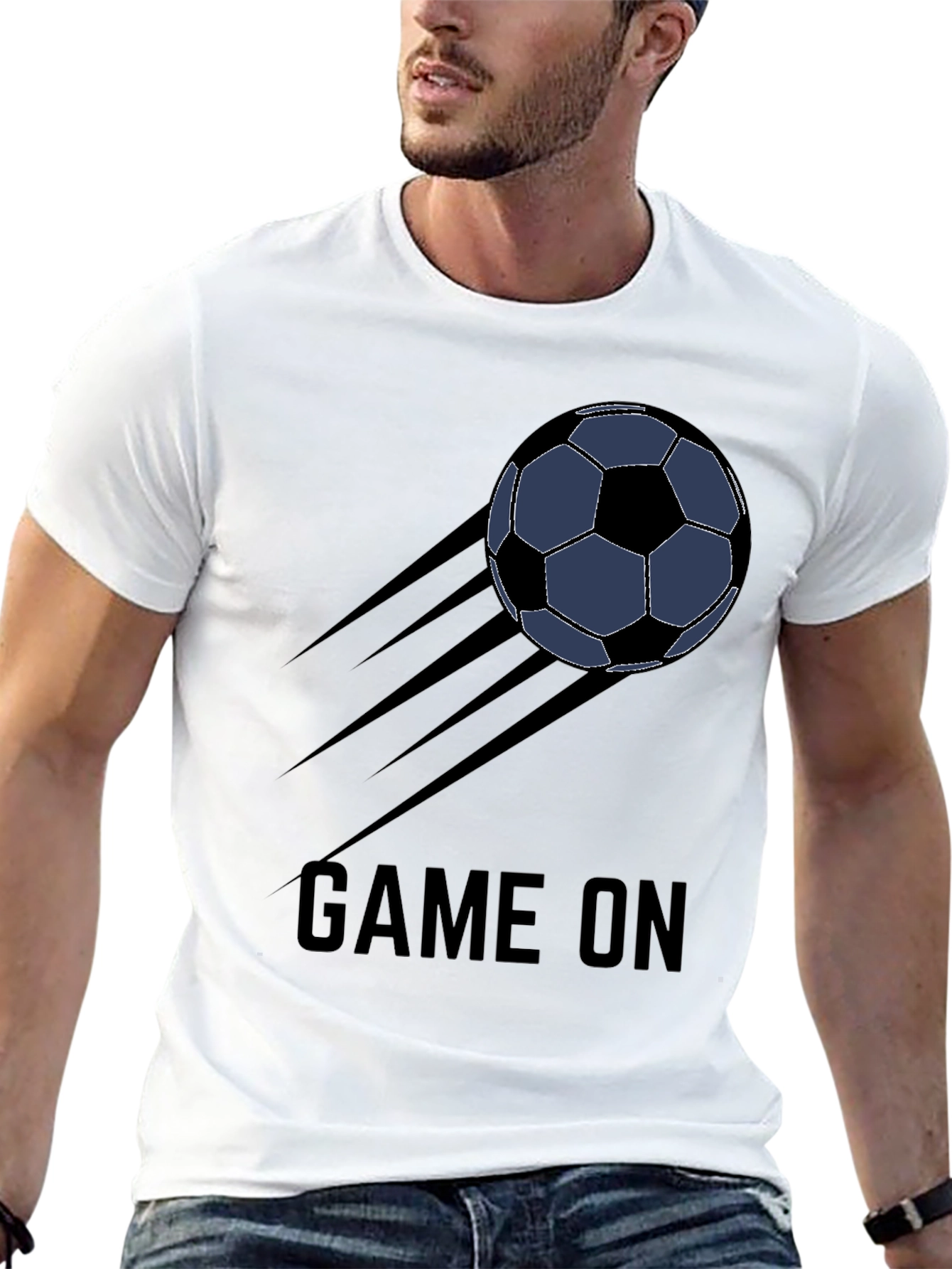 Game On Soccer Ball T-Shirt - Black