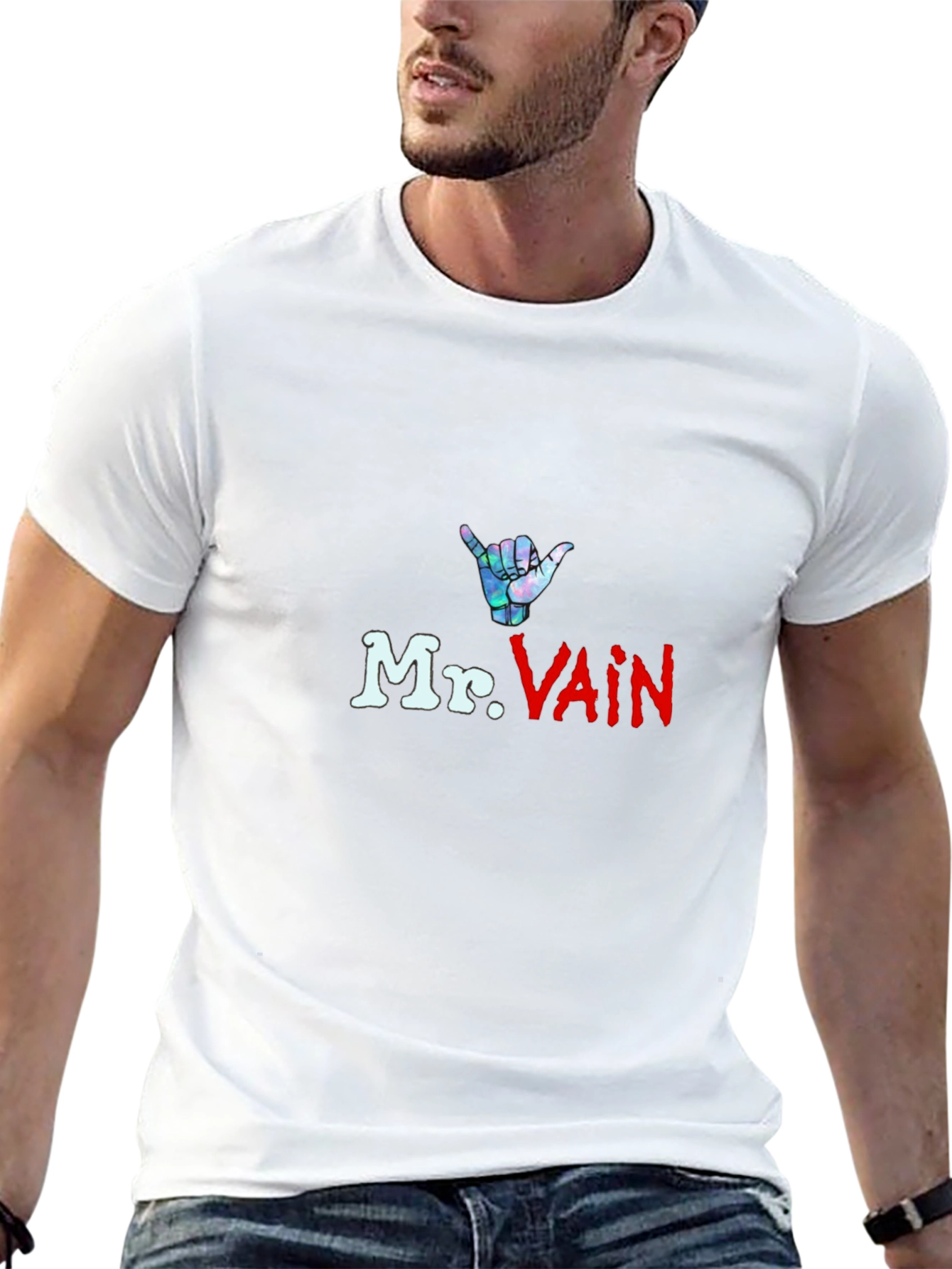 Mr. Vain T-Shirt - Shaka Hand Graphic