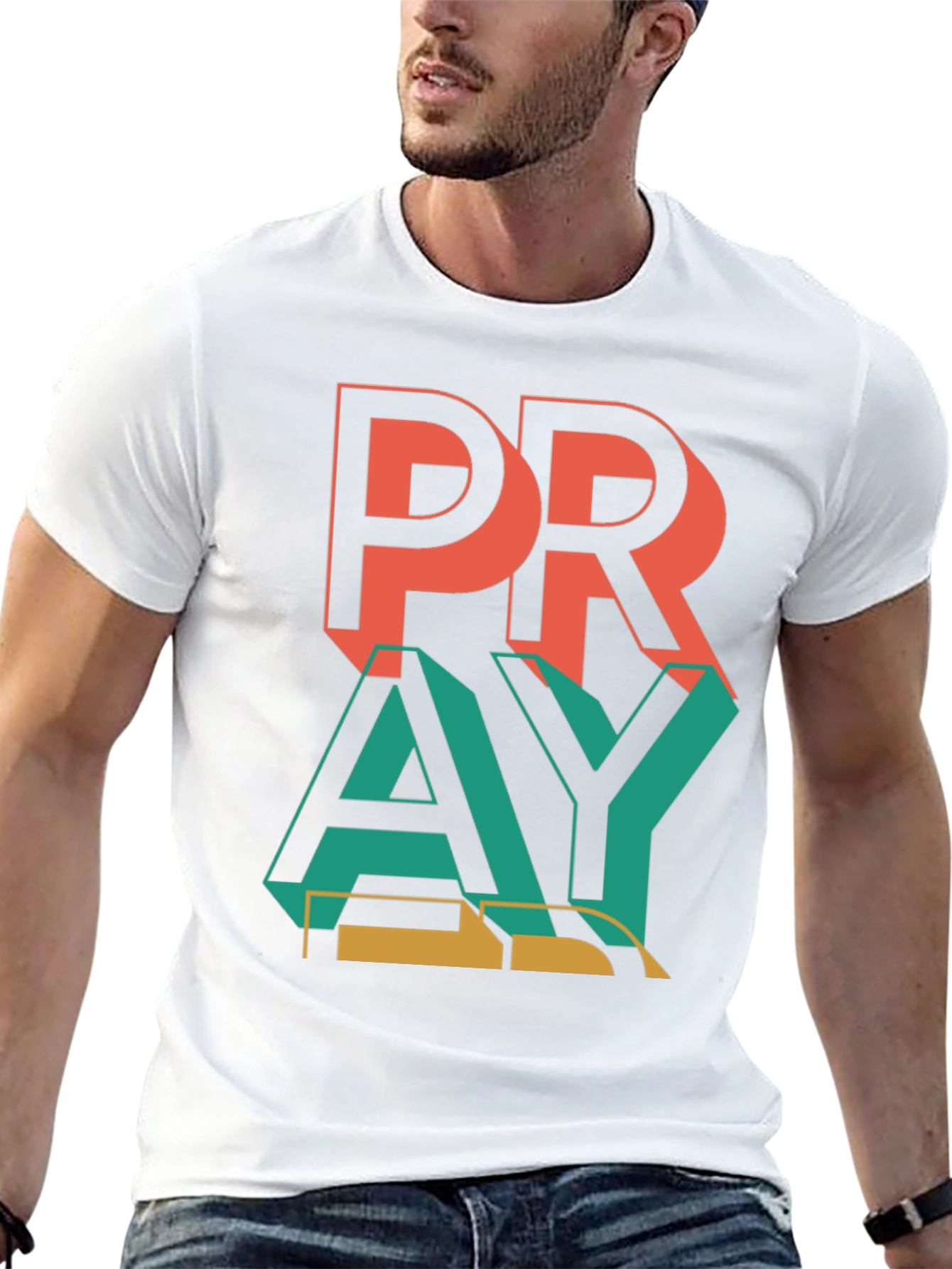 Pray Graphic Print Black T-Shirt