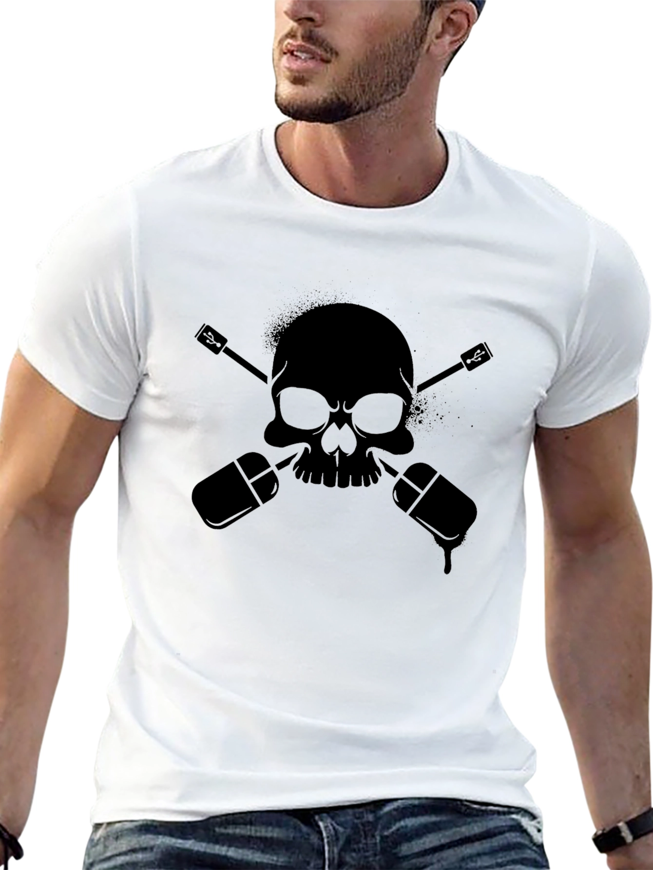 Skull & Nail Polish T-Shirt - Edgy Style