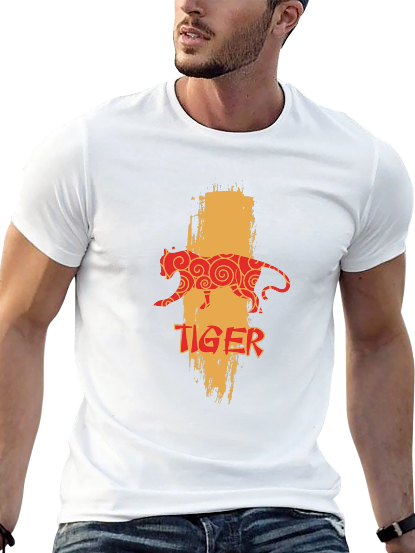 Tiger Graphic Print Black T-Shirt
