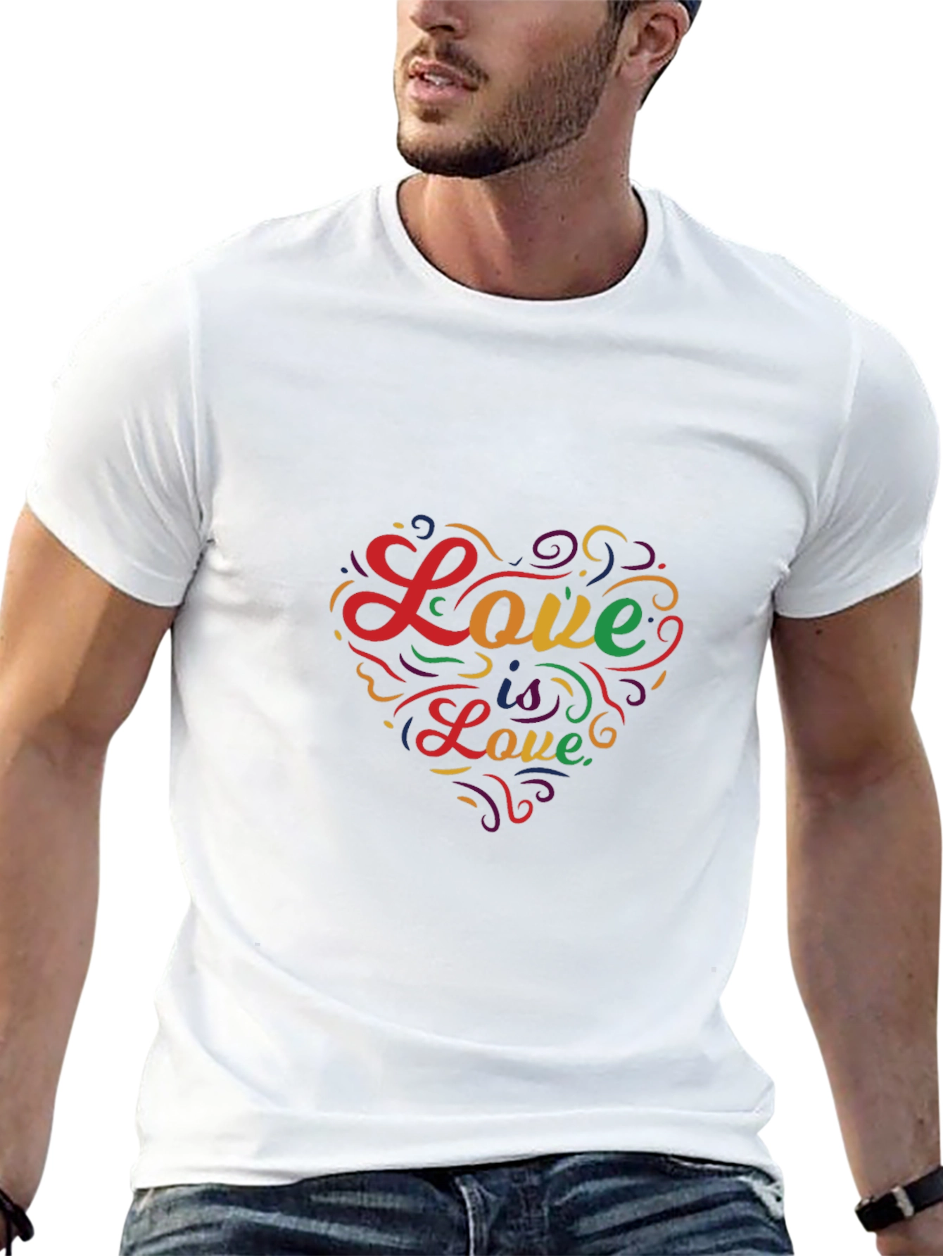 Love is Love Heart Graphic Tee - Black