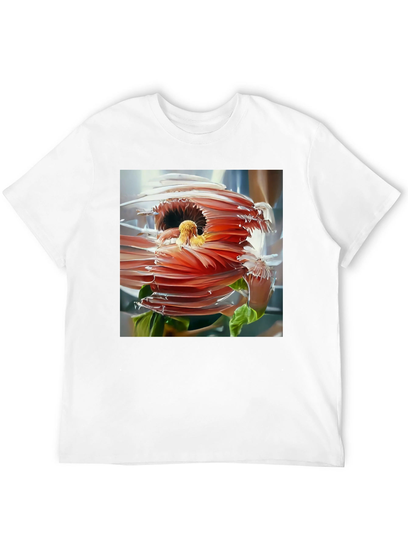 Abstract Flower Graphic Tee - Modern Style