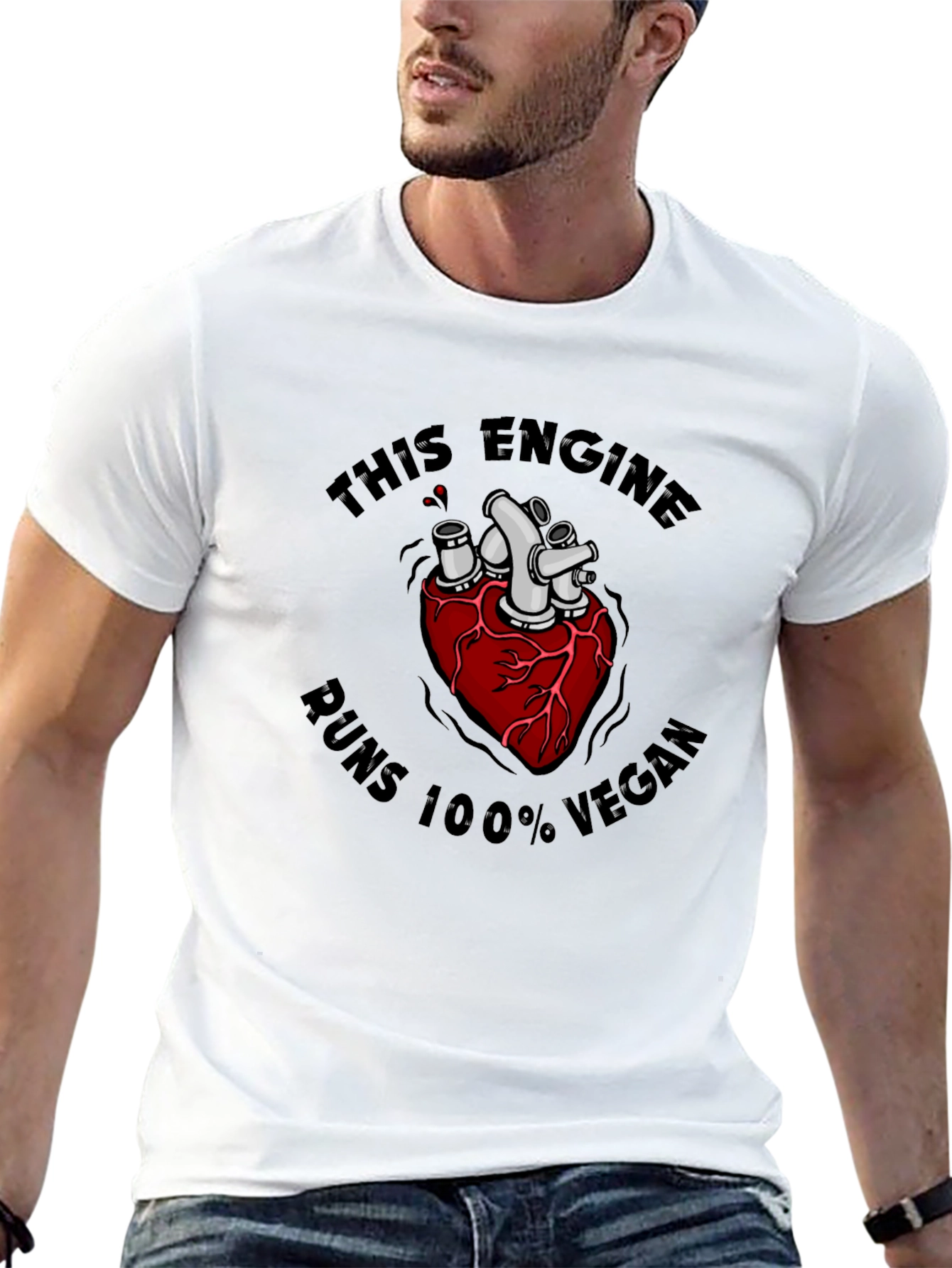 Vegan Engine Heart T-Shirt - Runs 100% Vegan