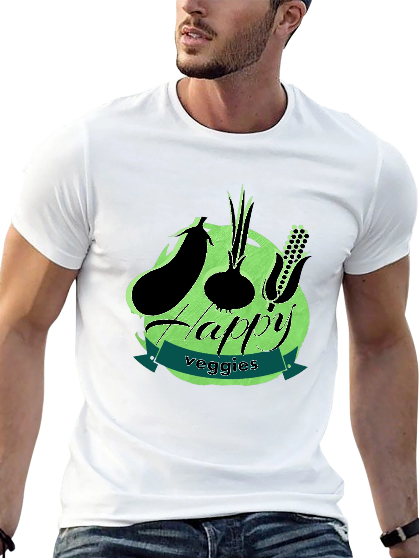 Happy Veggies T-Shirt - Vegetarian Graphic Tee