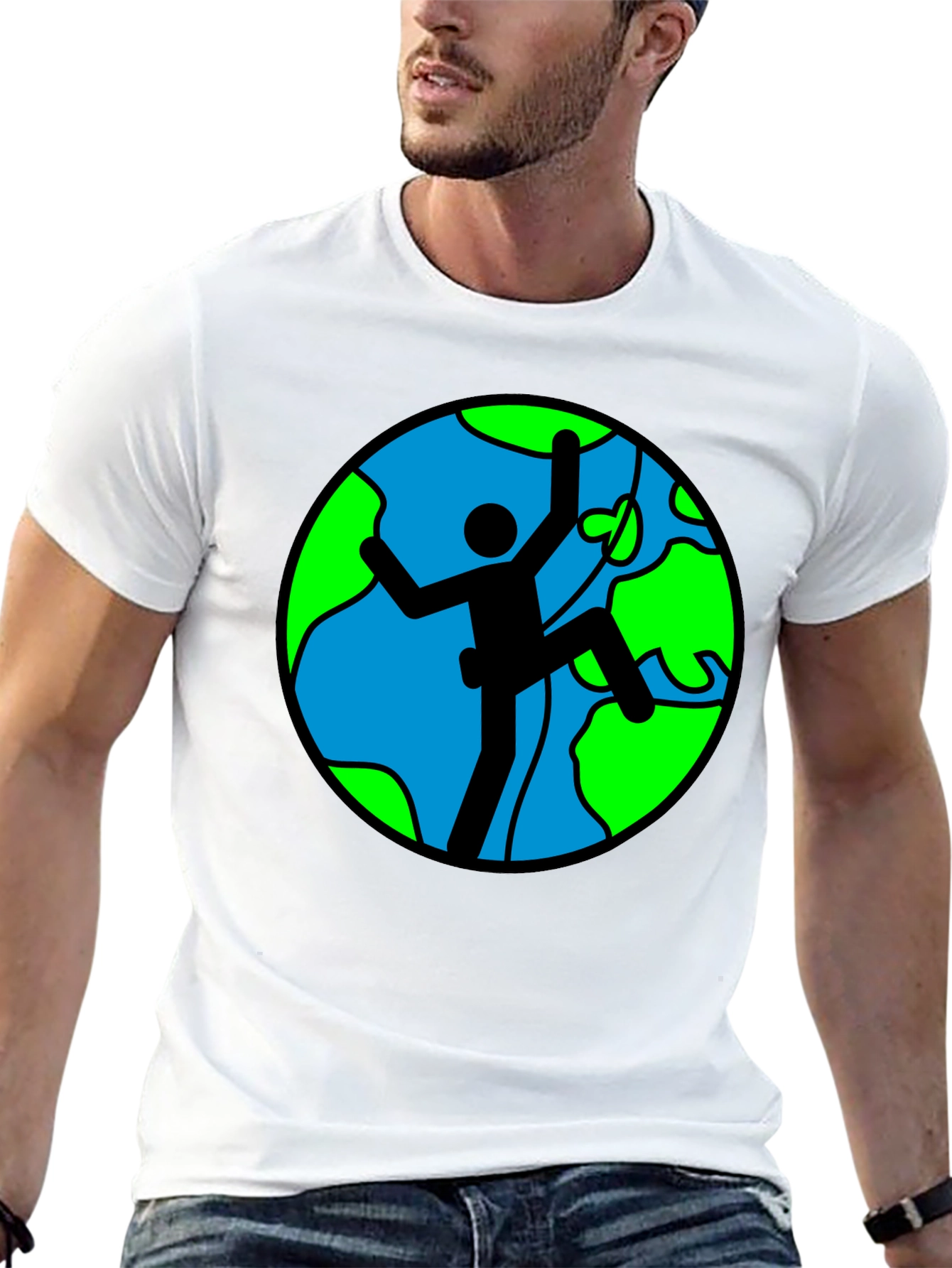 Climbing Earth Graphic Black T-Shirt