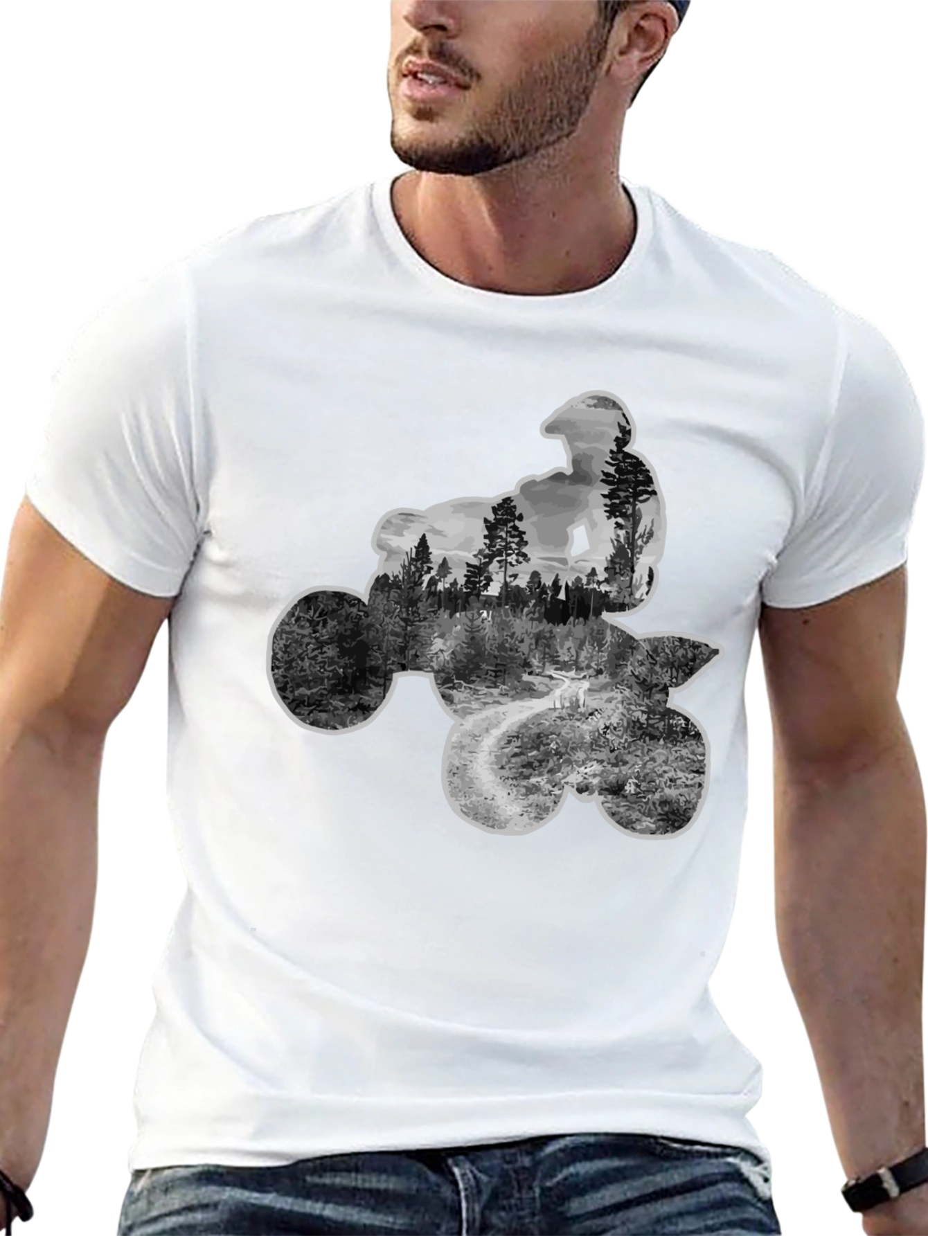 Off-Road ATV Rider Graphic Tee - Black