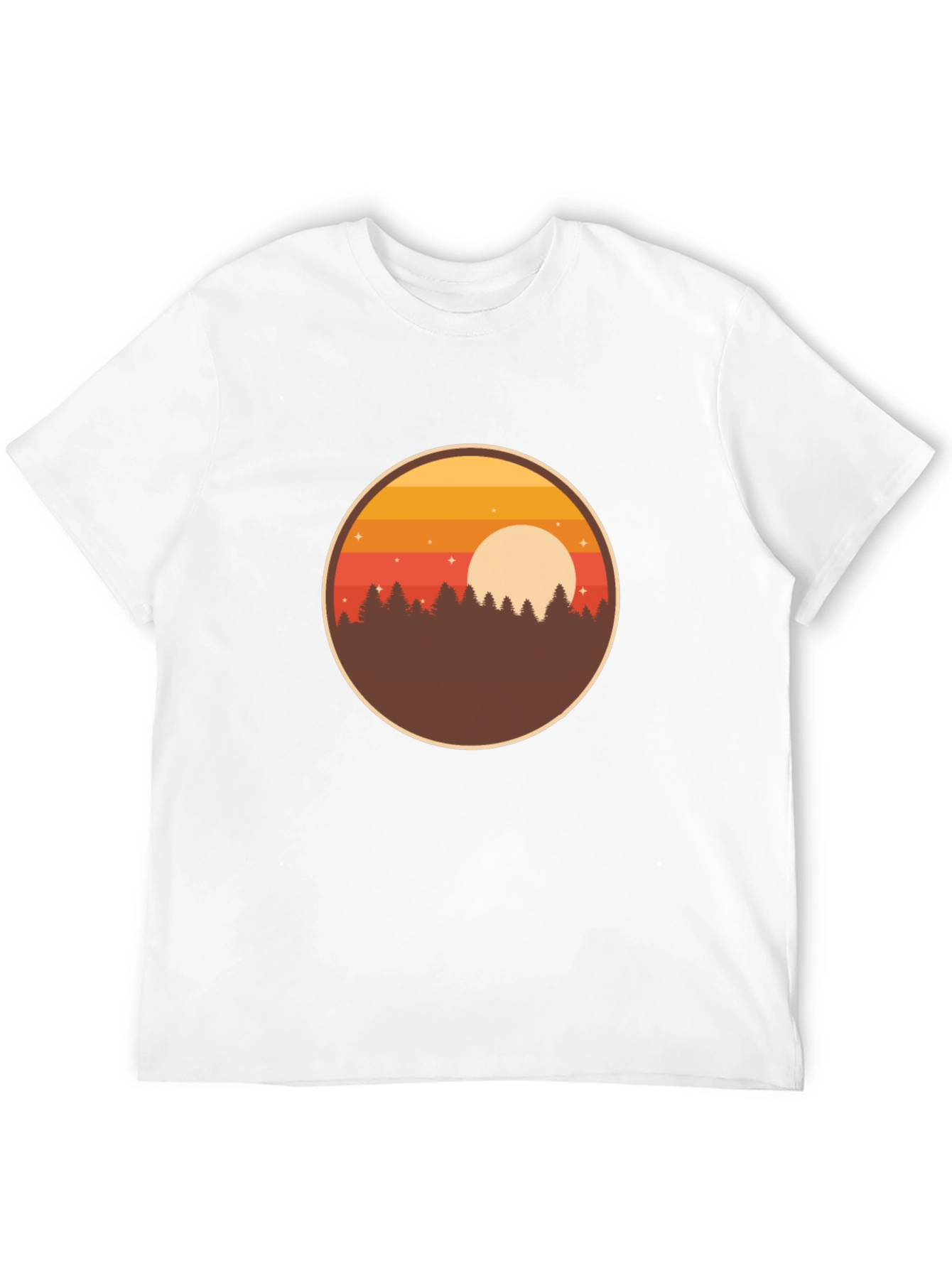 Sunset Forest Graphic T-Shirt - Retro Nature Tee