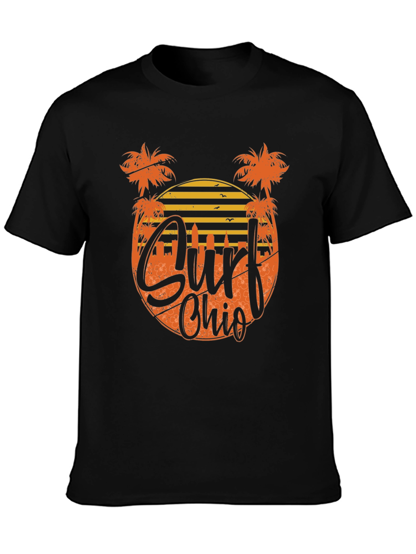 Surf Ohio Graphic Tee - Beach Palm Tree Summer