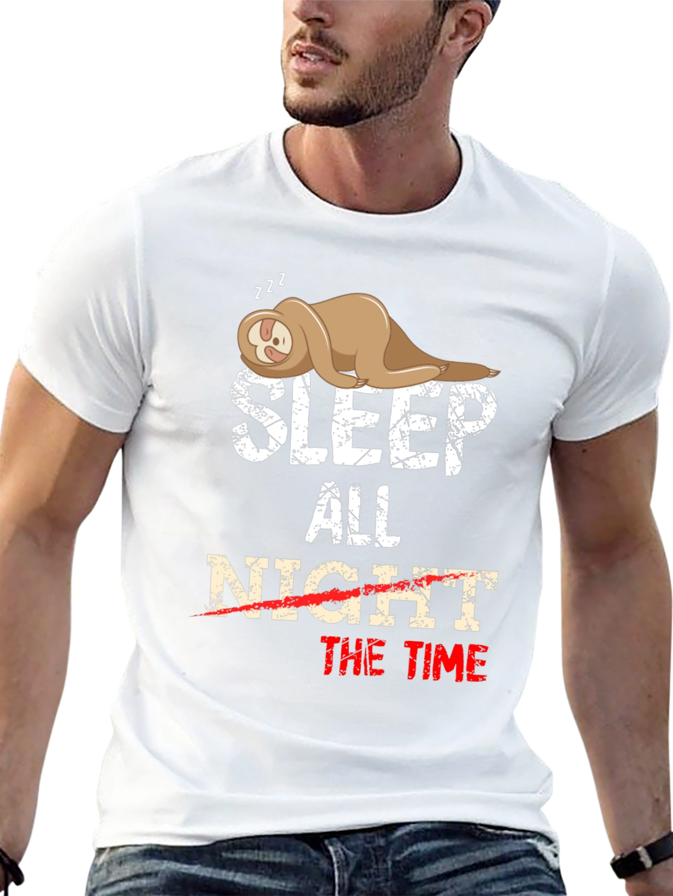 Sleep All The Time Sloth Graphic Tee