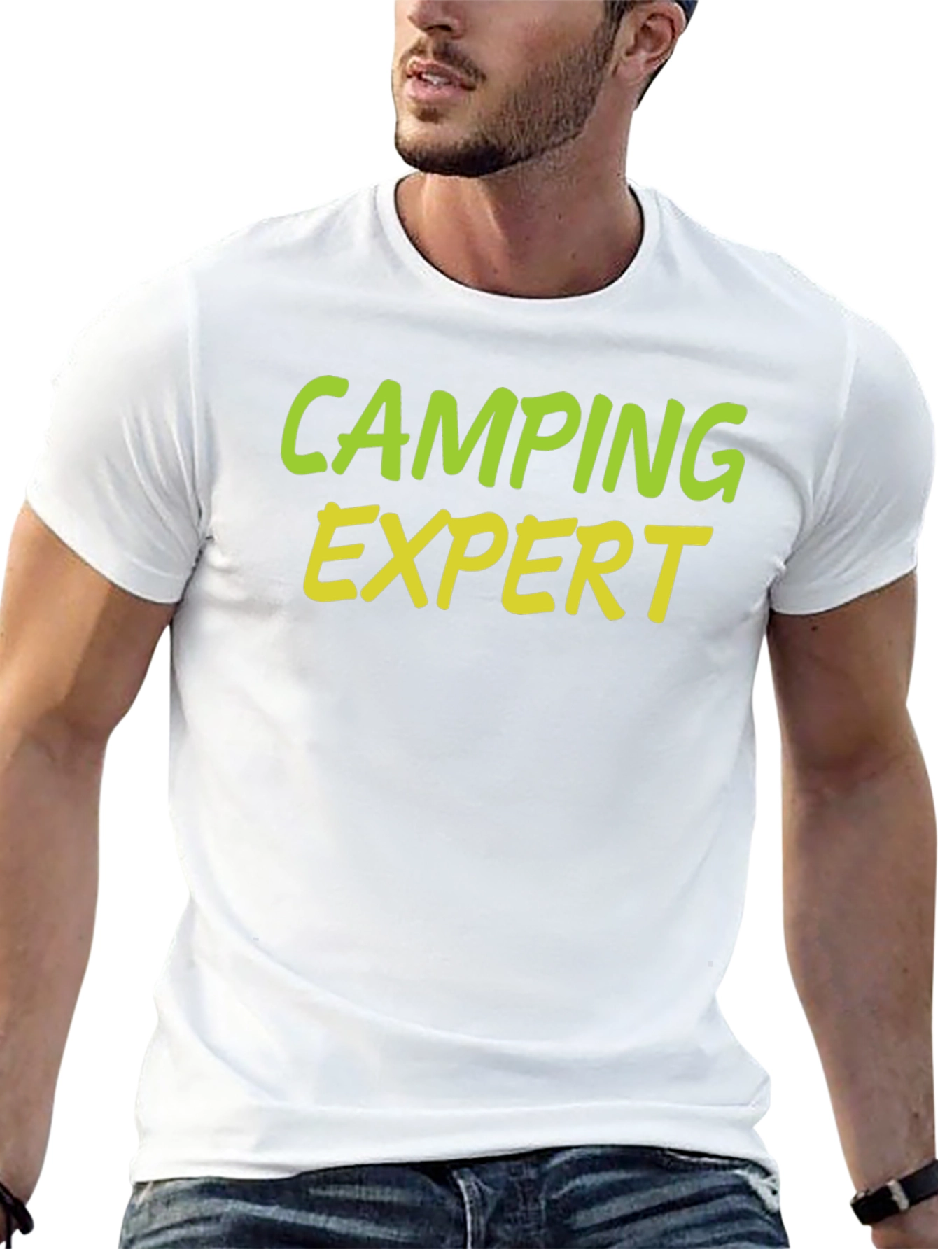 Camping Expert Graphic Tee - Black Cotton T-Shirt