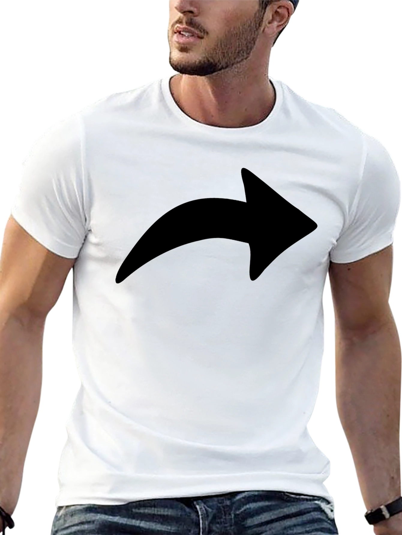 Modern Forward Arrow Graphic Tee - Black