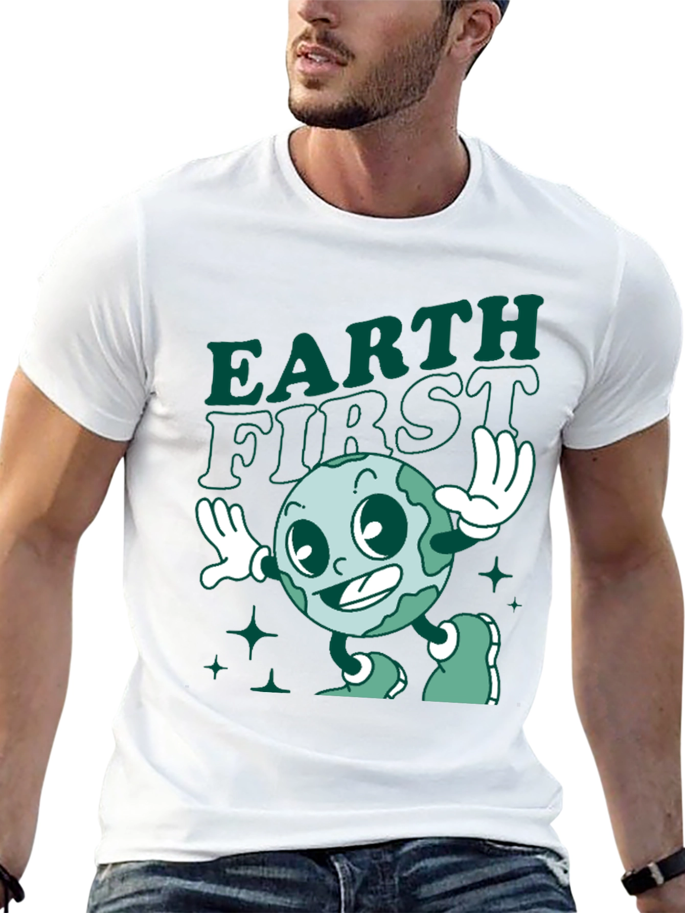 Earth First Cartoon T-Shirt - Retro Style