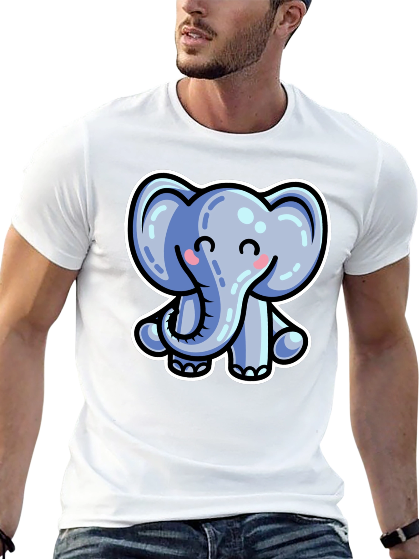 Cute Cartoon Elephant Graphic Tee
