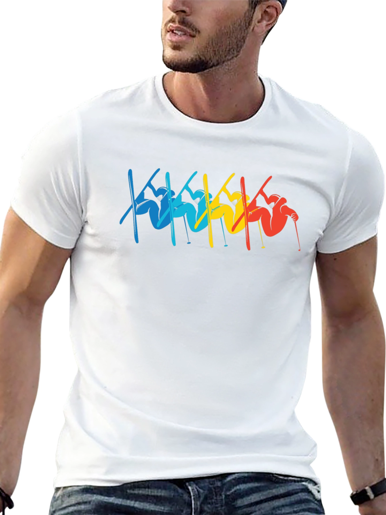 Retro Skiing T-Shirt - Black