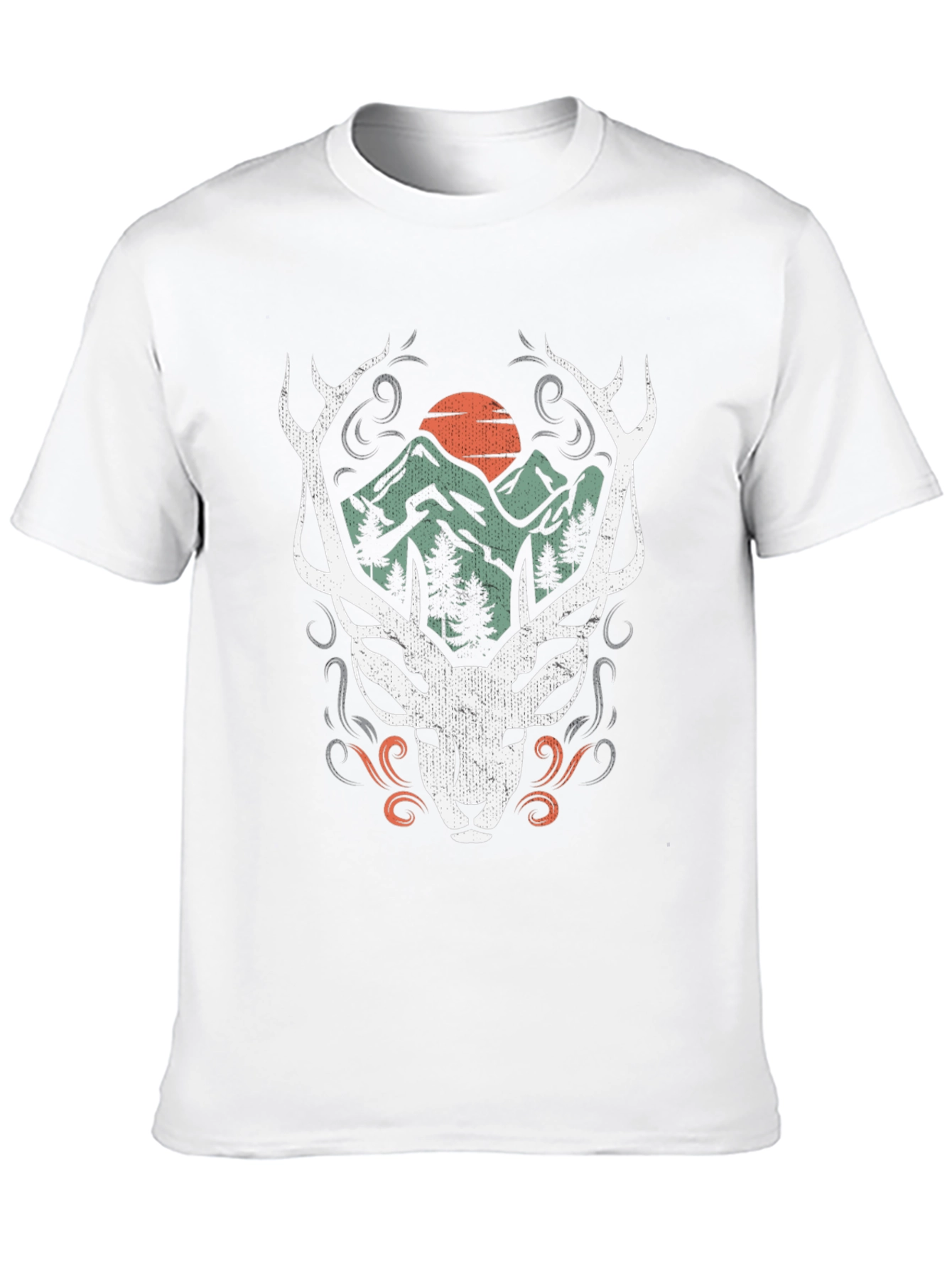 Mountain Deer Graphic Tee - Nature Inspired Design