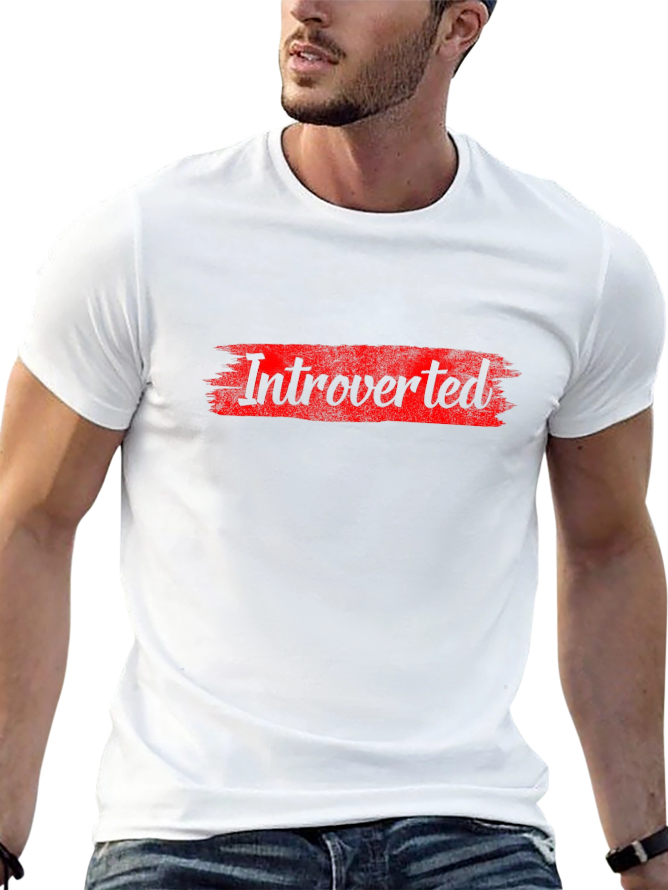 Introverted Graphic T-Shirt - Bold Red Design