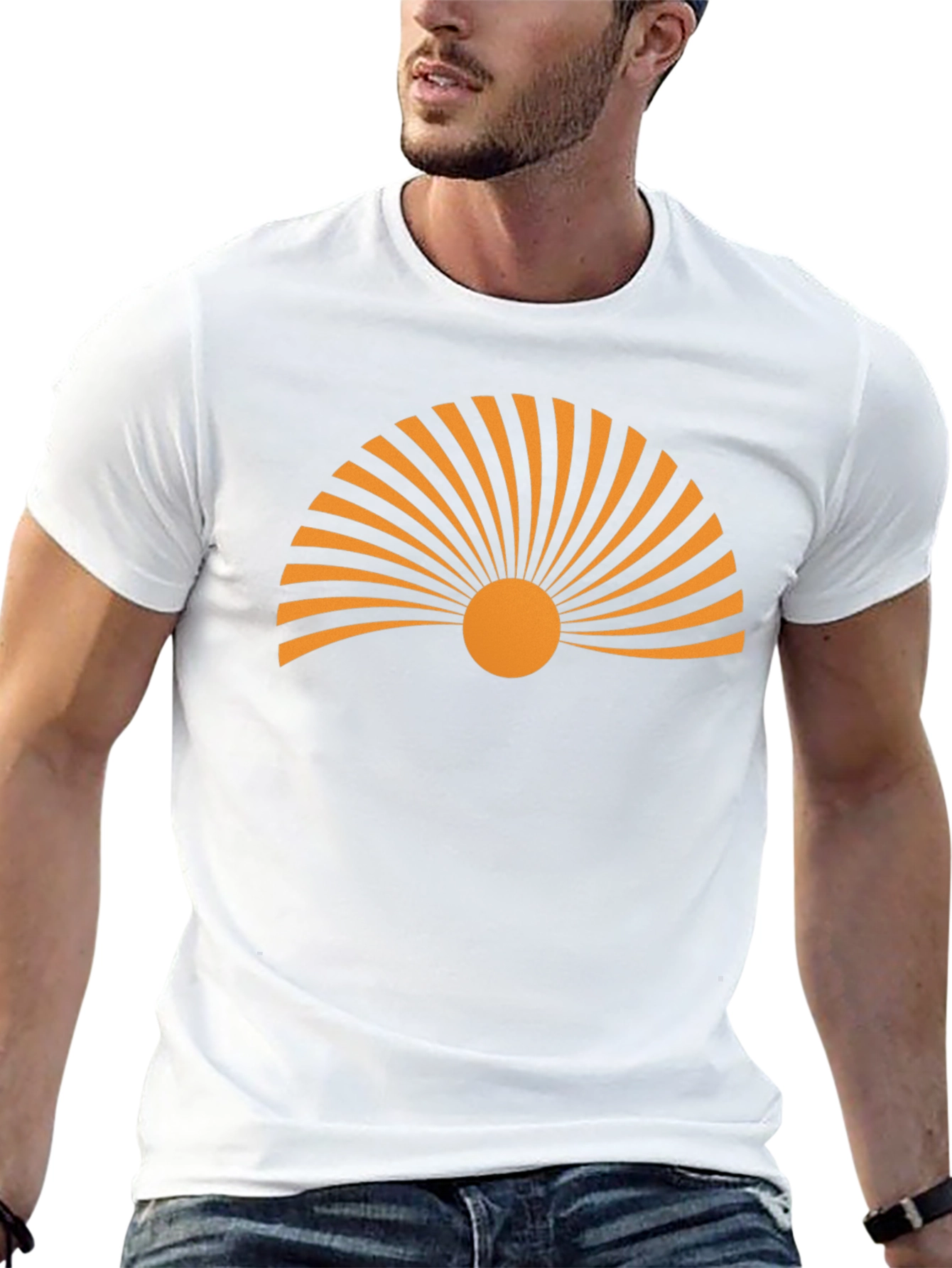 Sunrise Graphic Tee - Black Cotton T-Shirt