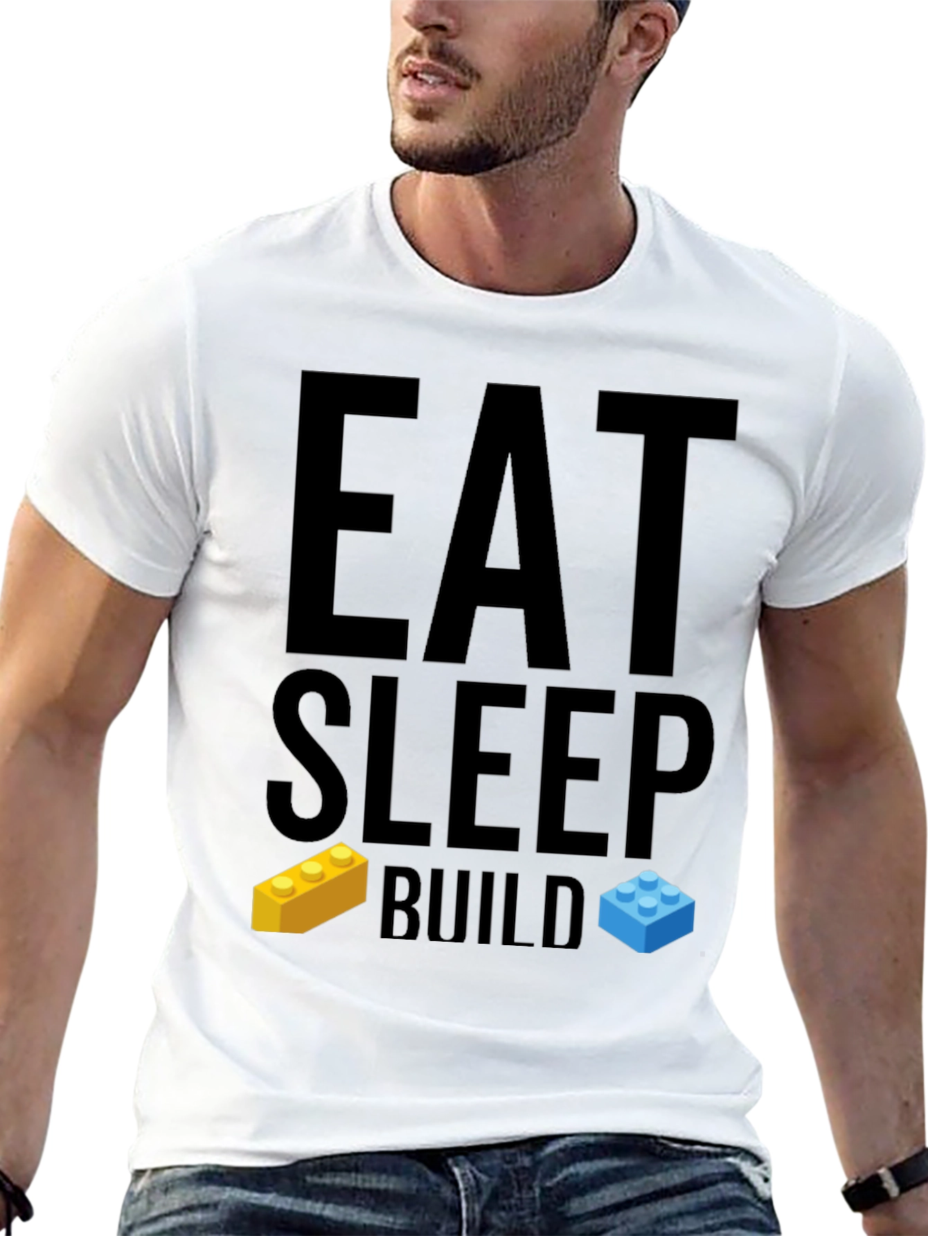 Eat Sleep Build T-Shirt - LEGO Brick Fan Tee