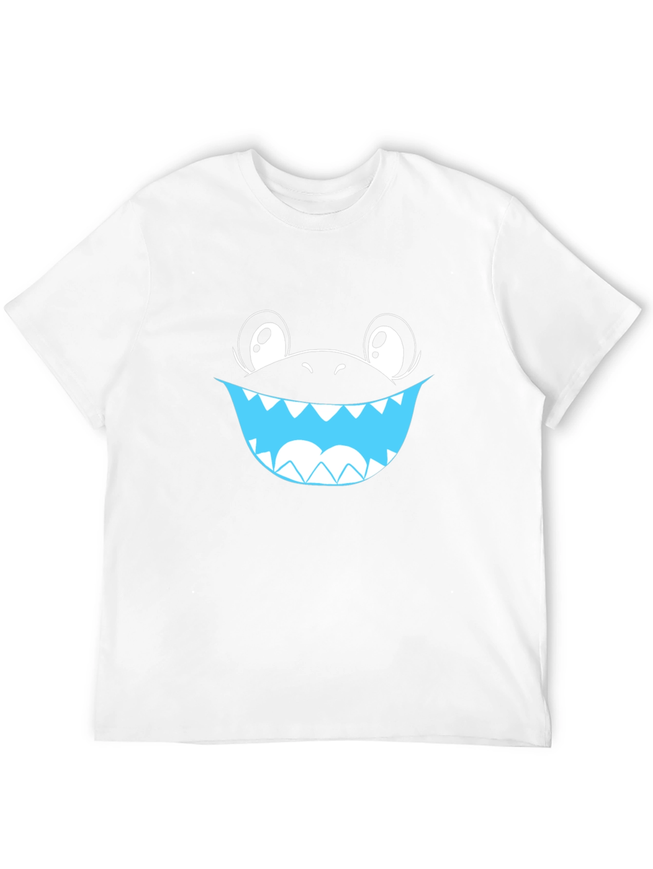 Cartoon Shark Smile Black T-Shirt