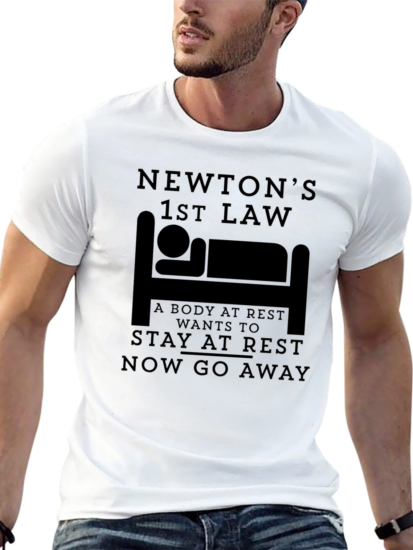 Newtons First Law Funny Physics T-Shirt
