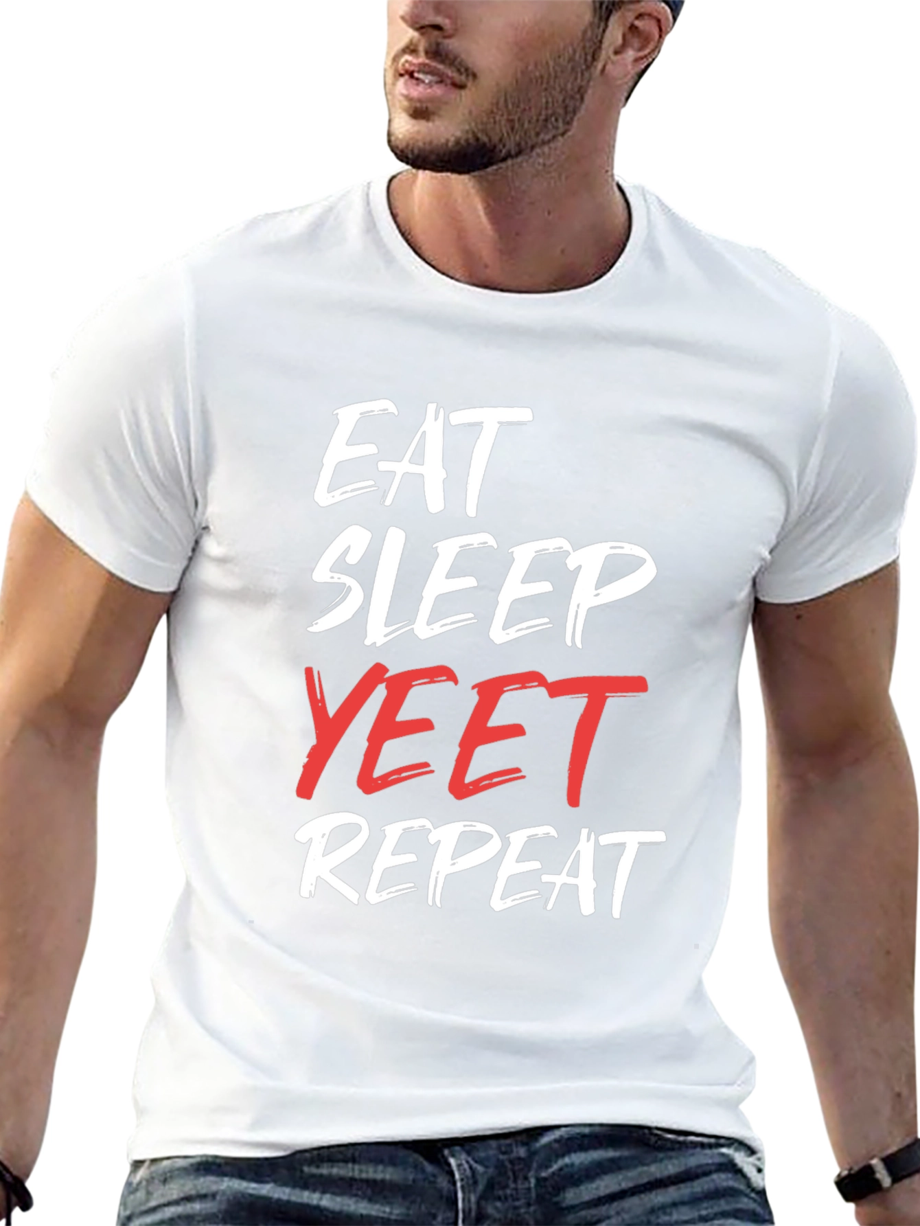 Eat Sleep Yeet Repeat Black Graphic Tee
