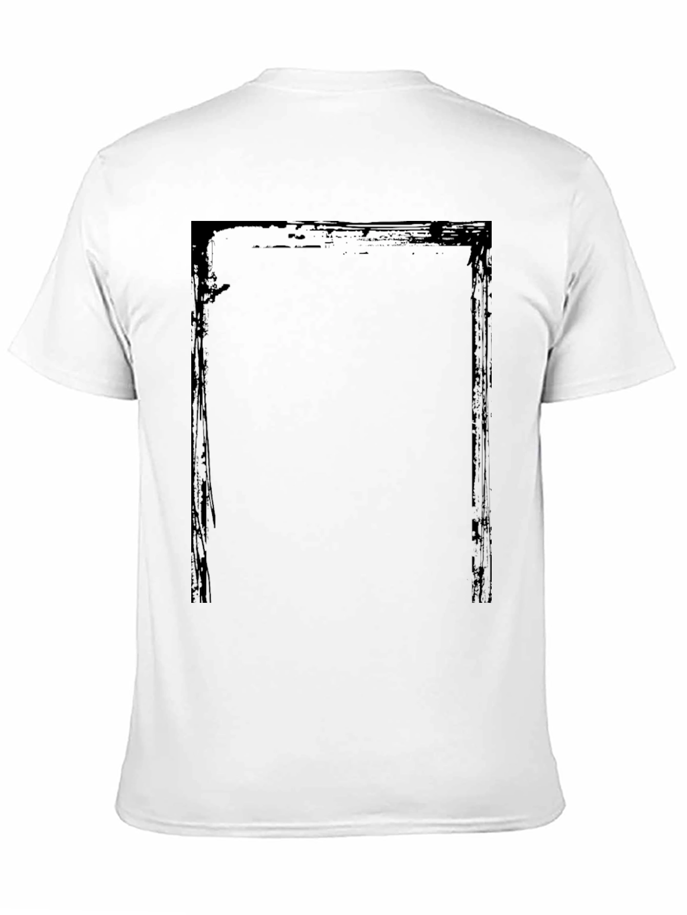 Edgy Black Graphic Tee - Grunge Border Design