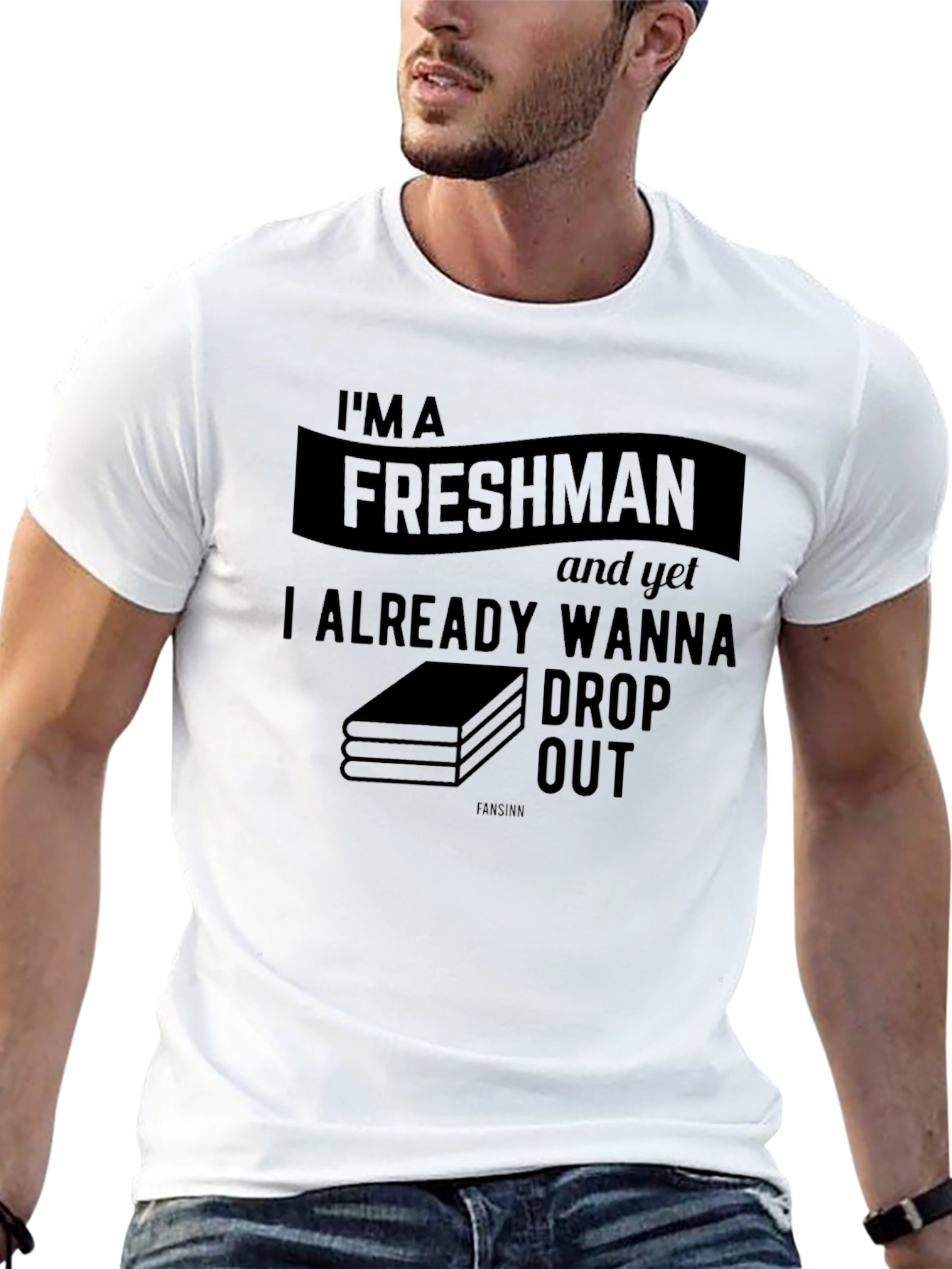 Freshman Drop Out Black Graphic Tee
