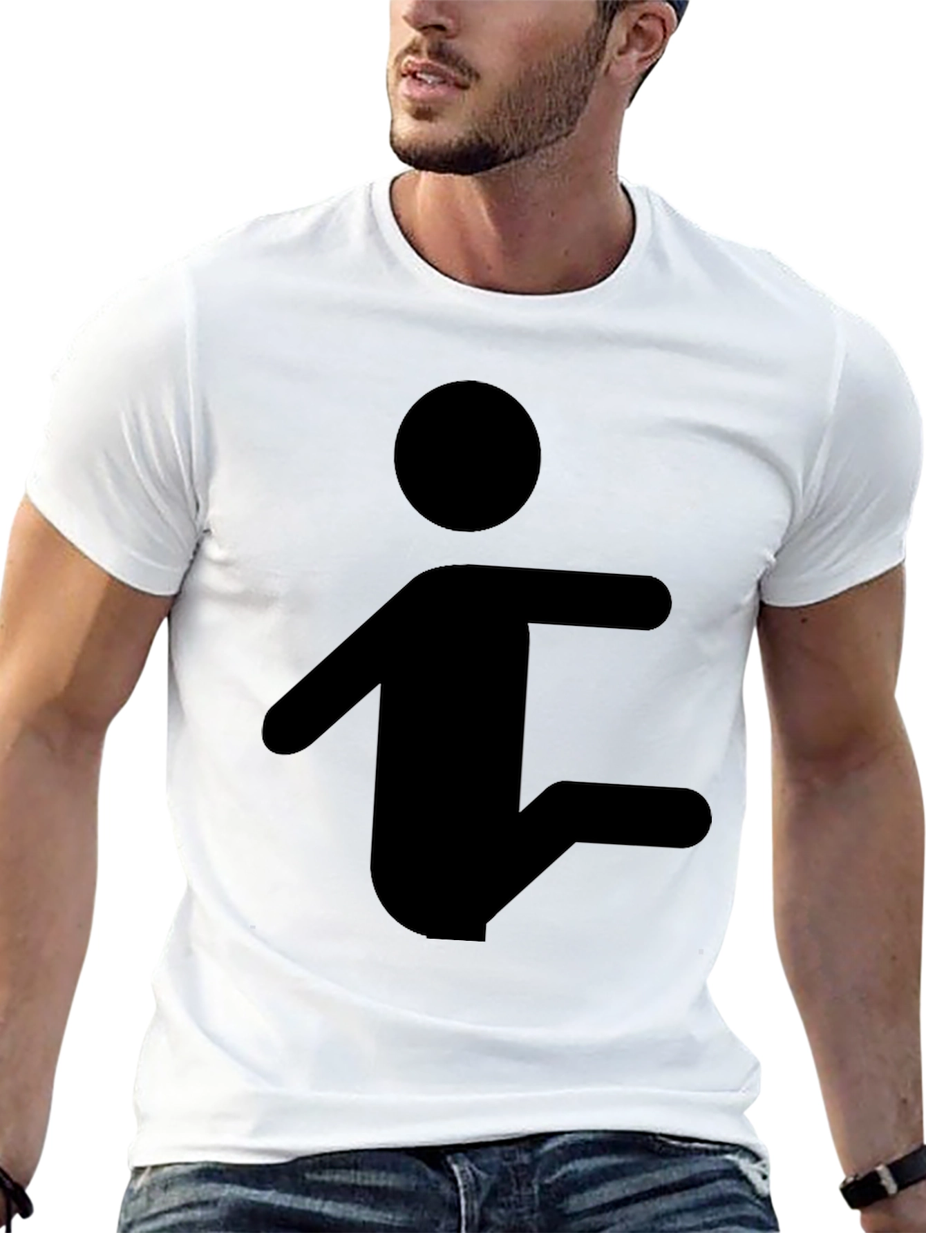 Stick Figure Pose Black T-Shirt