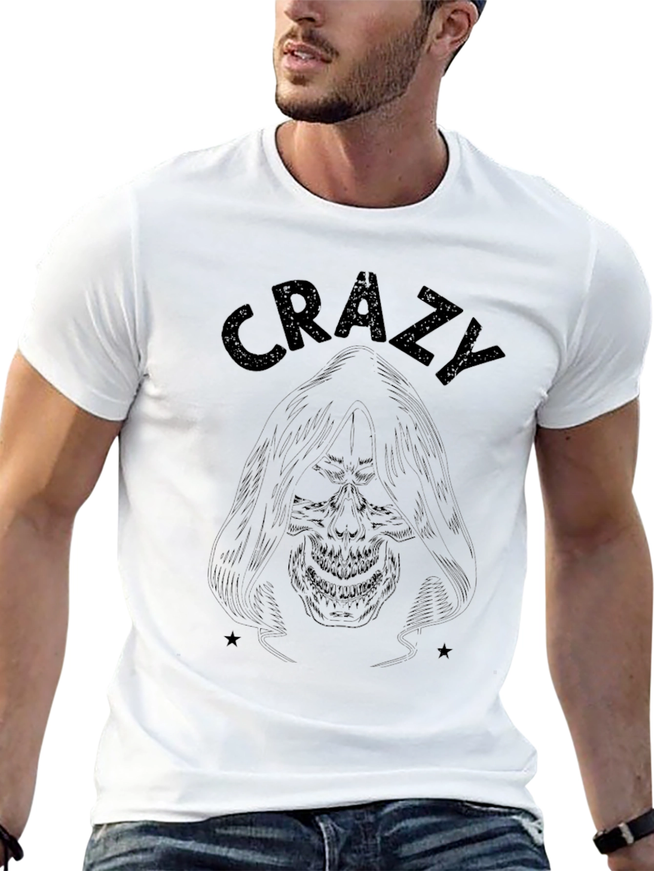 Crazy Monster Graphic Black T-Shirt