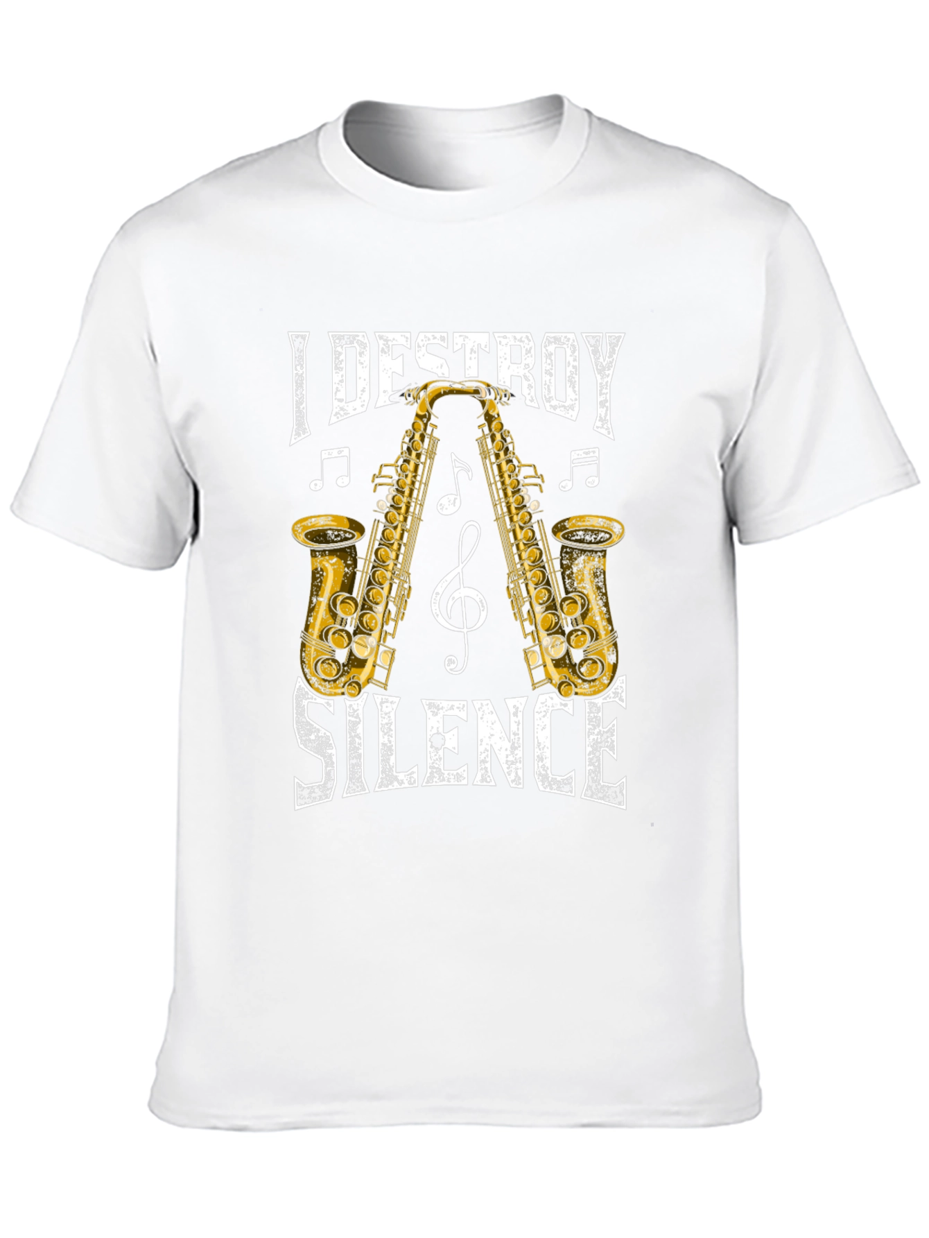 Destroy Silence Saxophone Graphic T-Shirt