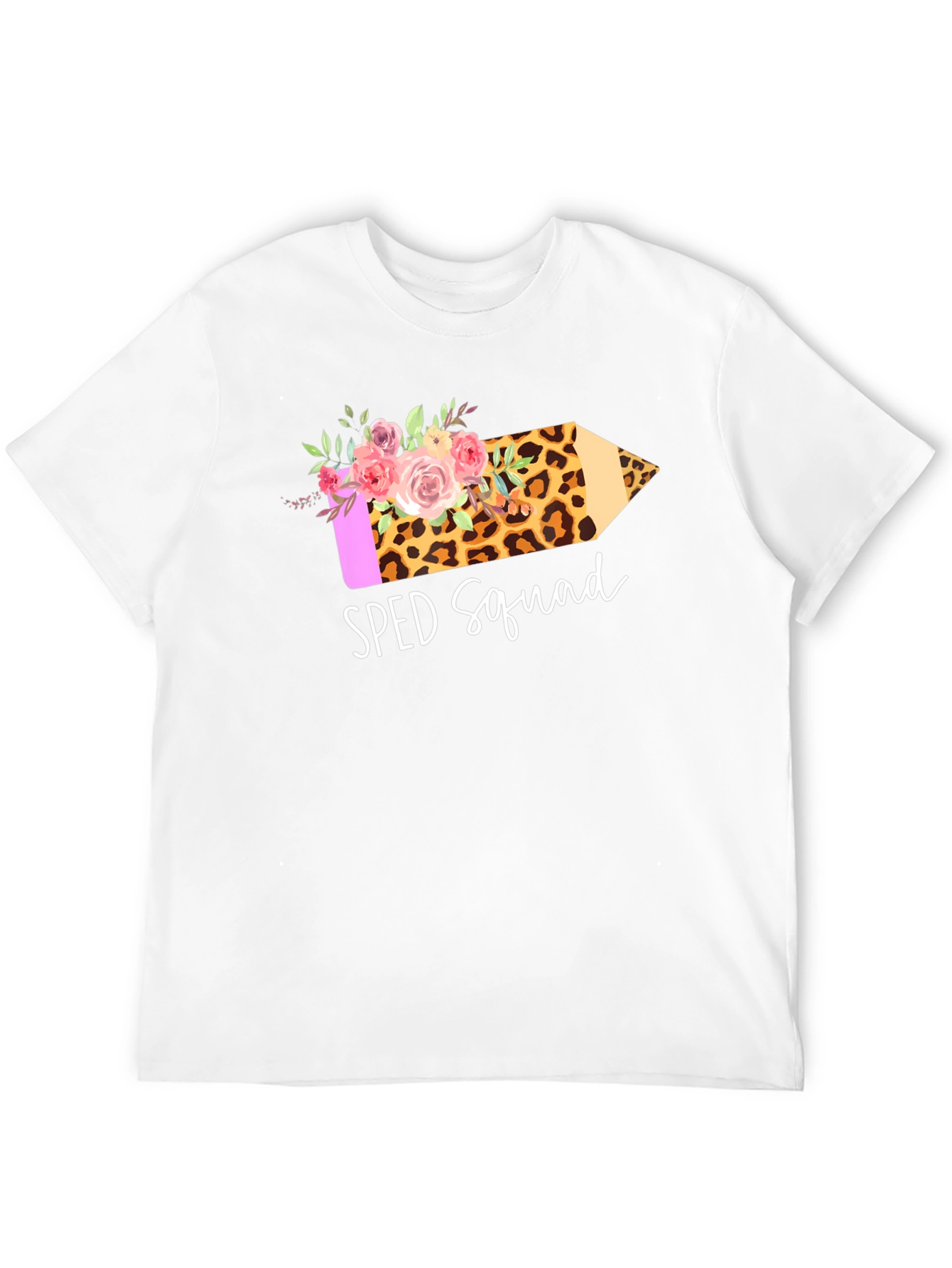 SPED Squad Leopard Pencil Teacher T-Shirt