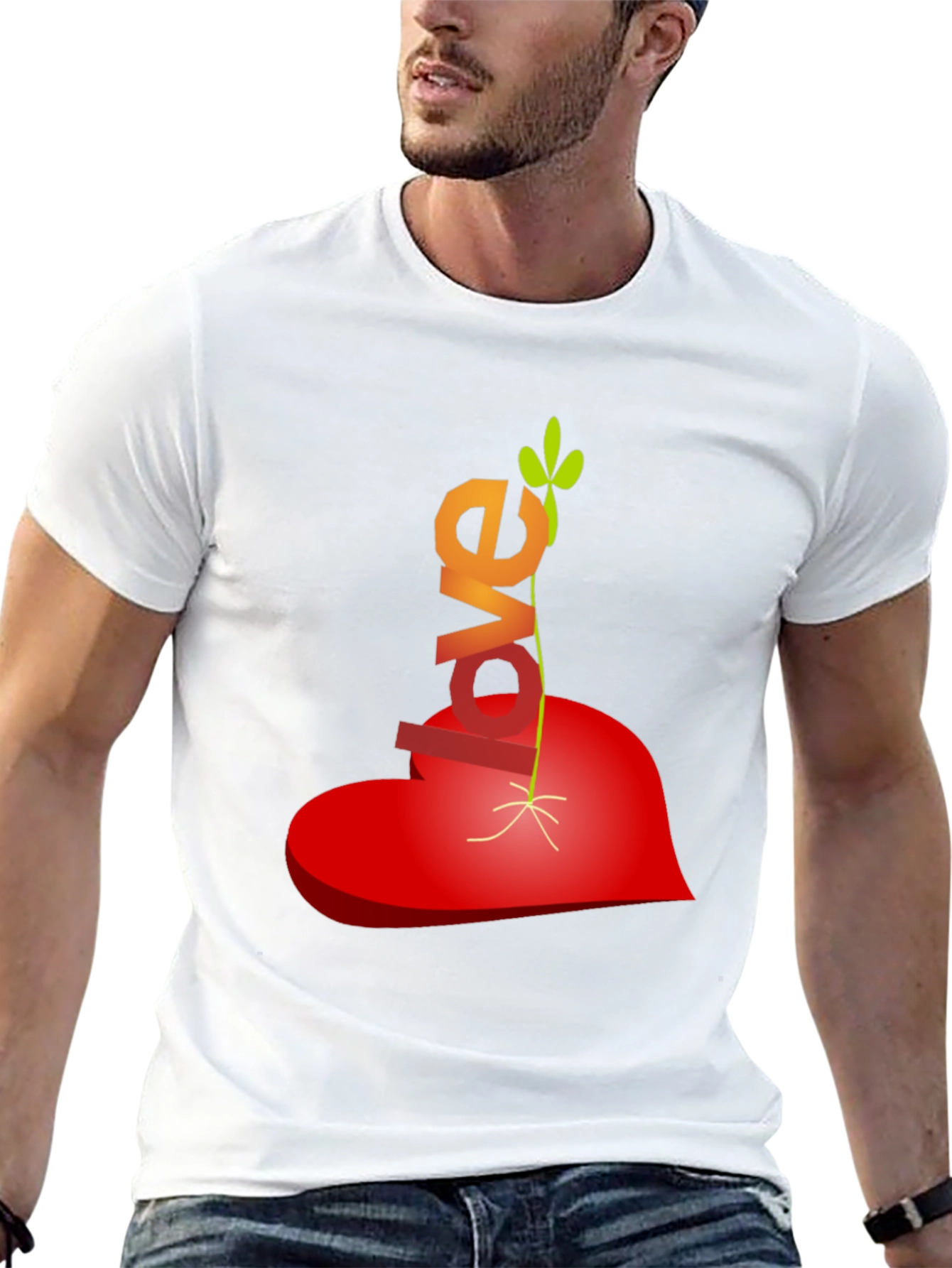 Love Grows T-Shirt - Heart & Sprout Design