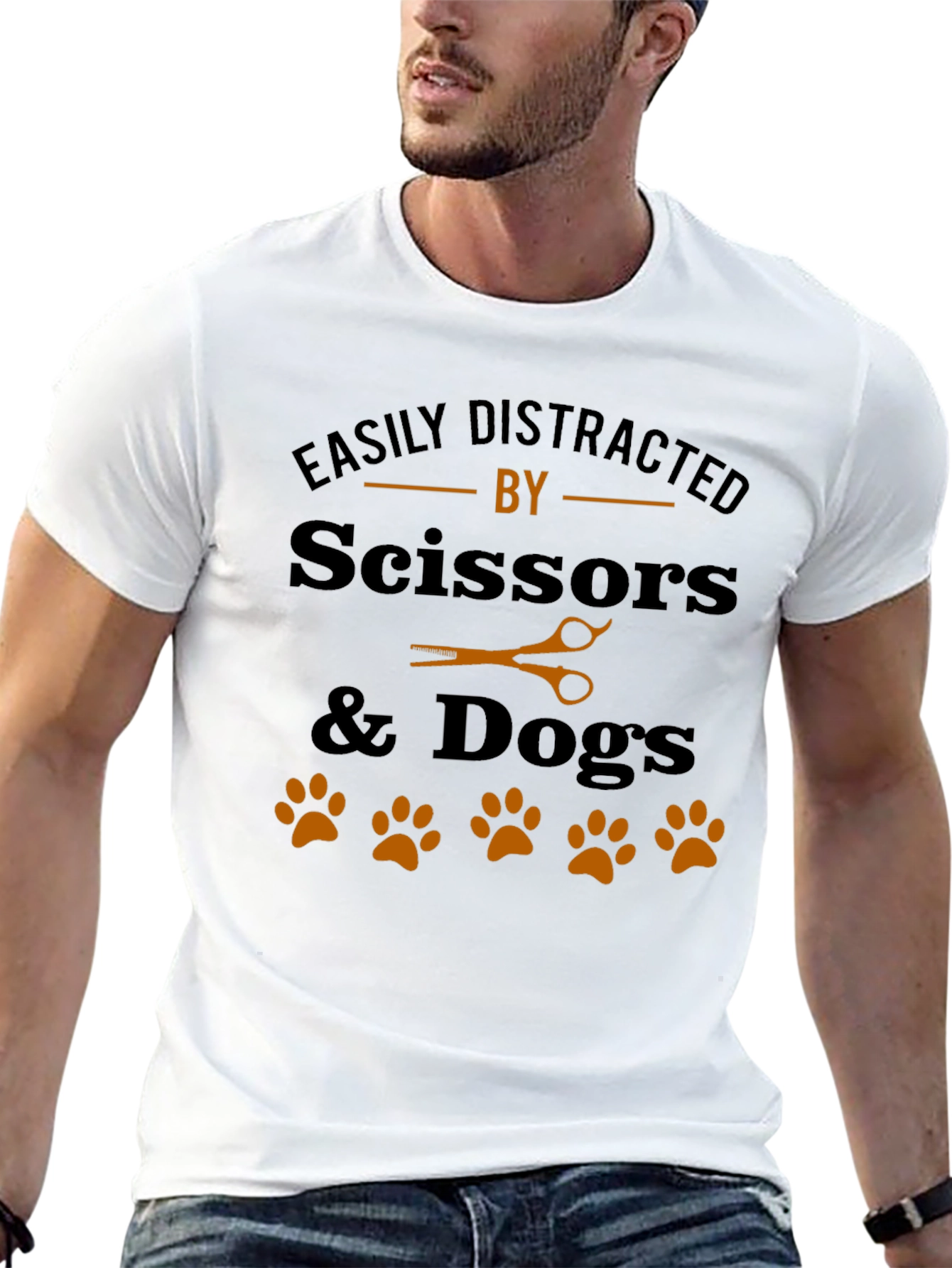 Easily Distracted By Scissors & Dogs T-Shirt